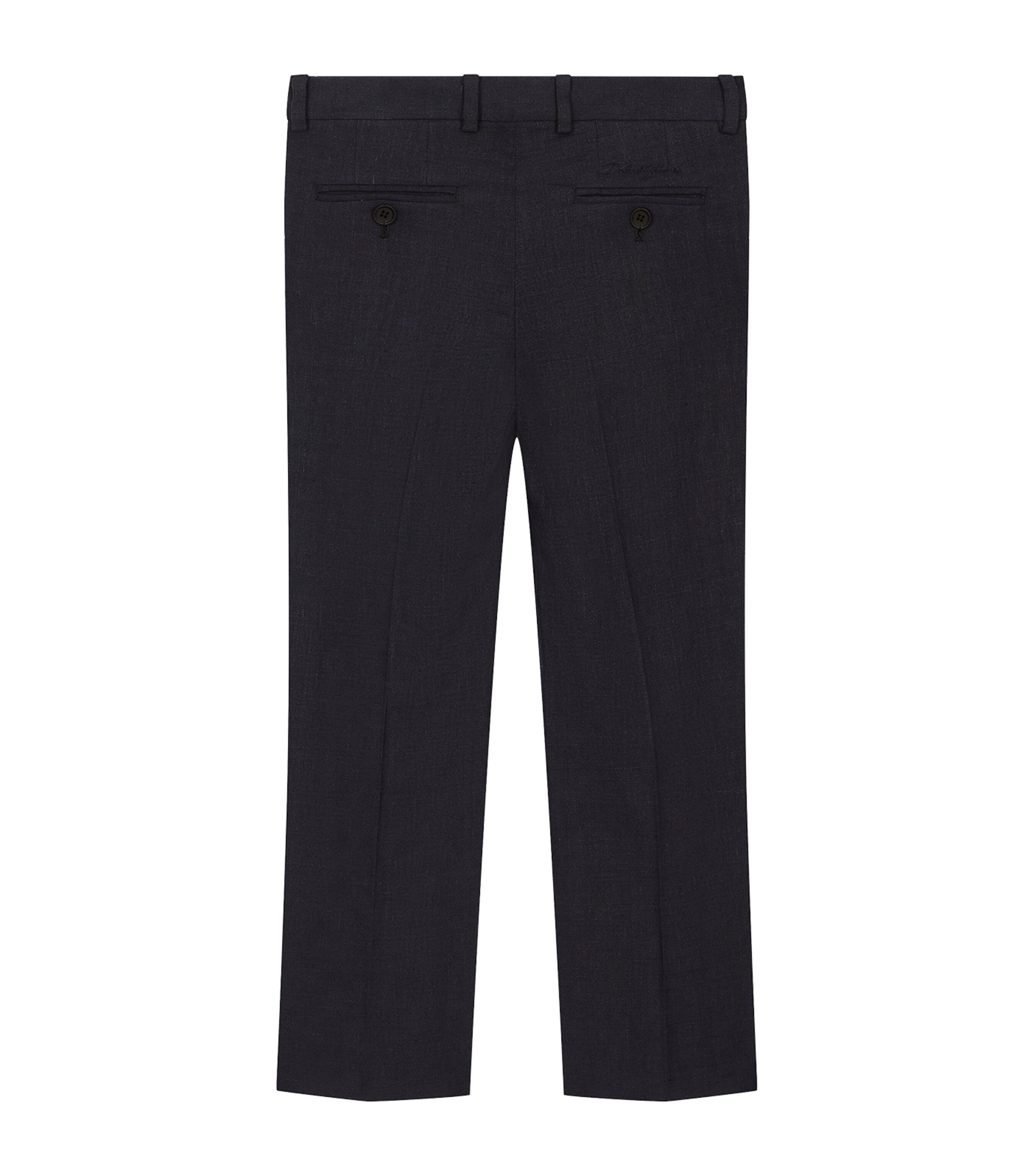 Dolce&Gabbana Kids Linen-Blend Straight Trousers (2-6 Years) Blue Image 2