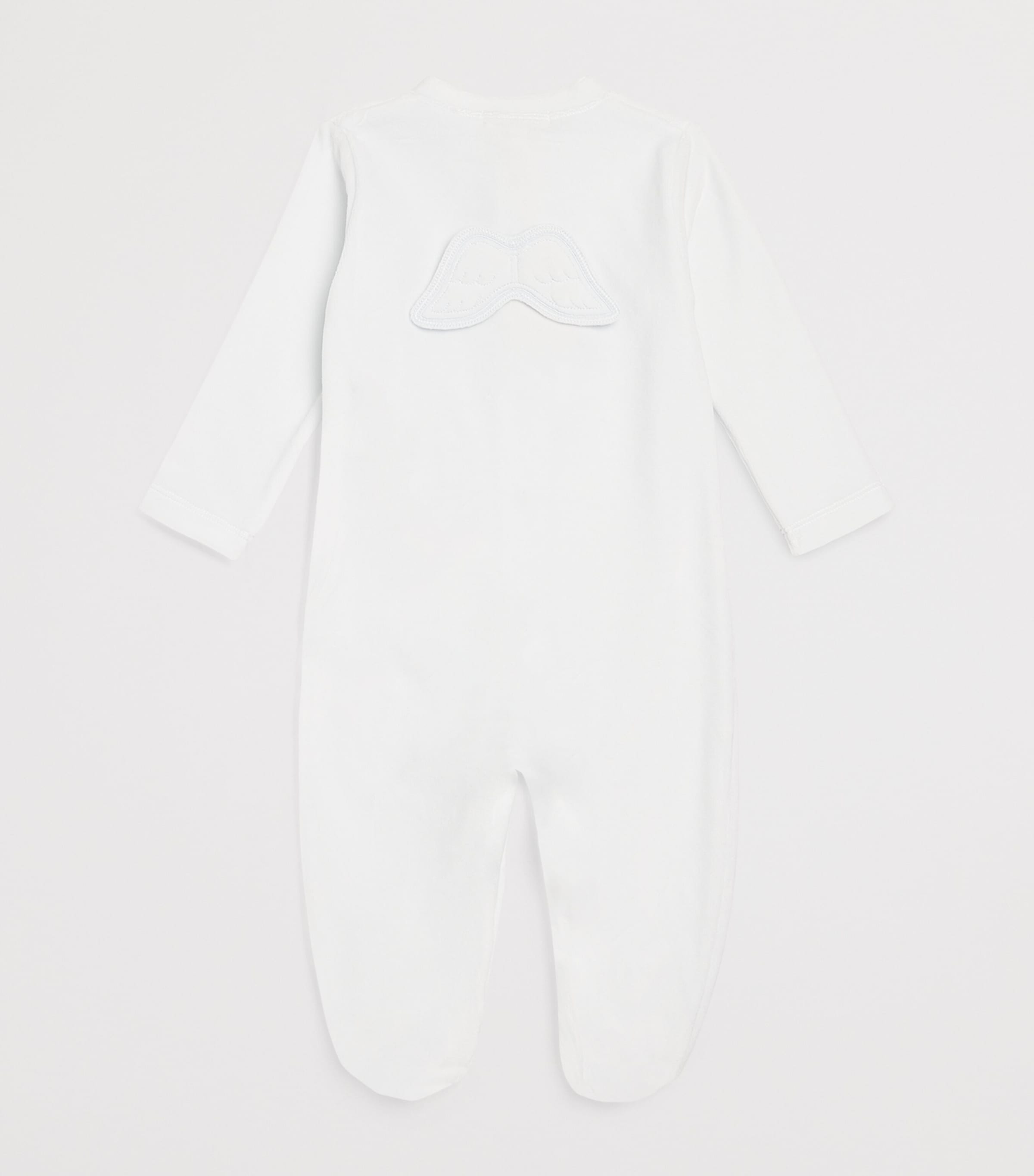 Marie-Chantal Velour Angel Wing All-In-One (0-18 Months) Blue Image 2