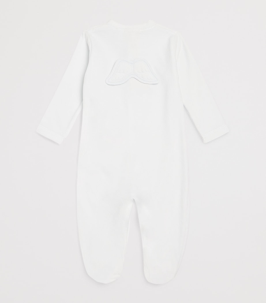 Marie-Chantal Velour Angel Wing All-In-One (0-18 Months) Blue Image 2