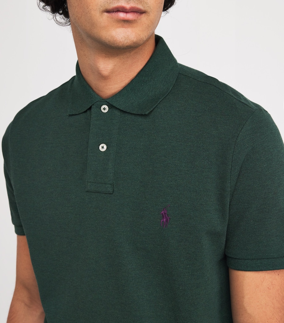 Cotton Mesh Custom Fit Polo Shirt GREEN Image 6