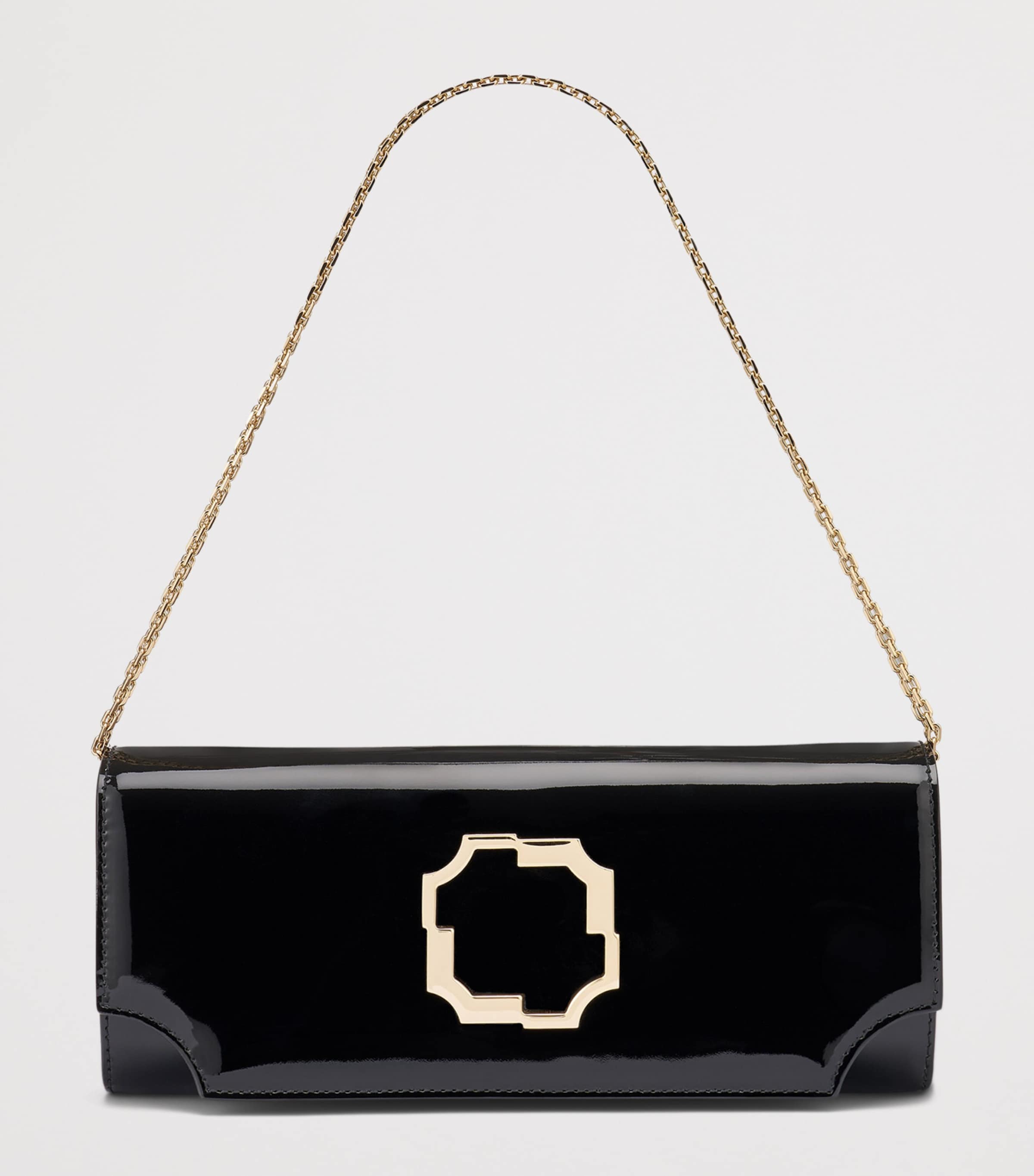 Malone Souliers Patent Leather Vivien Chain Wallet Black Image 3