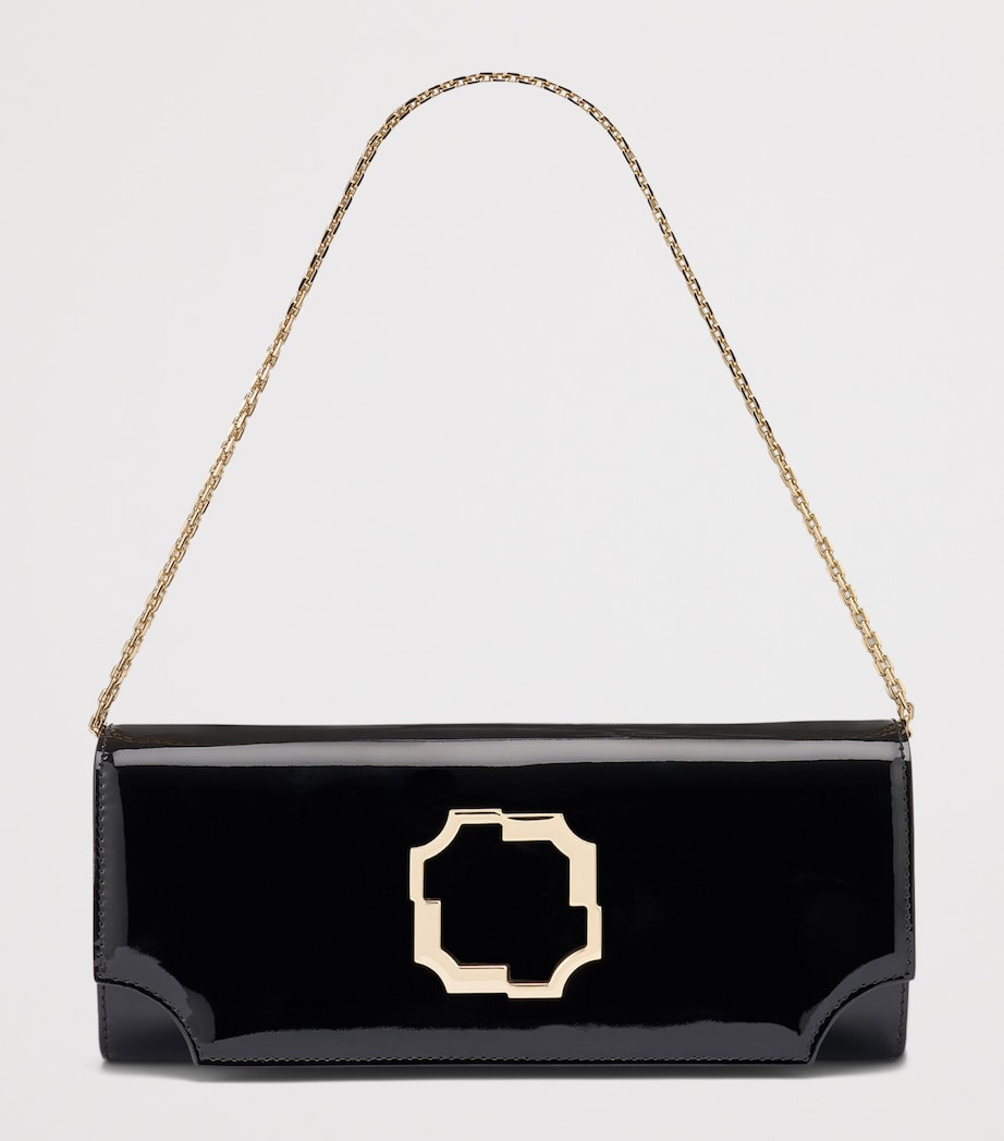 Malone Souliers Patent Leather Vivien Chain Wallet Black Image 3
