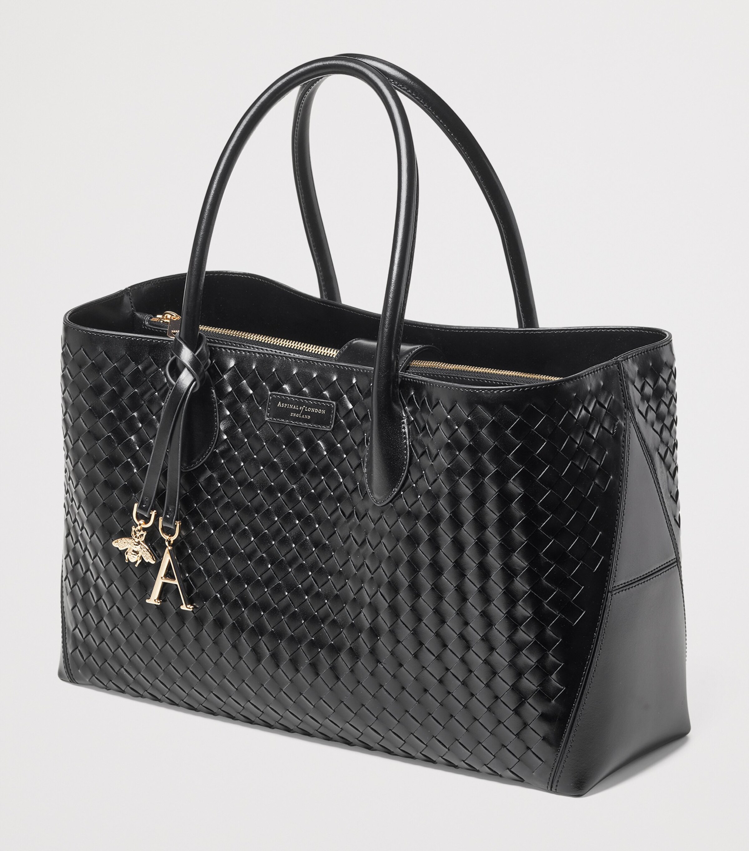 Leather London Tote Bag BLACK Image 3