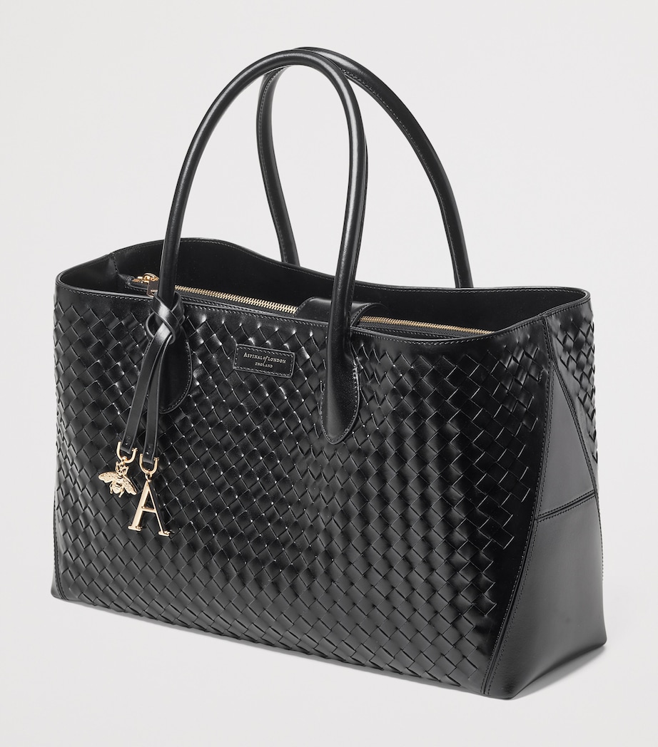 Leather London Tote Bag BLACK Image 3