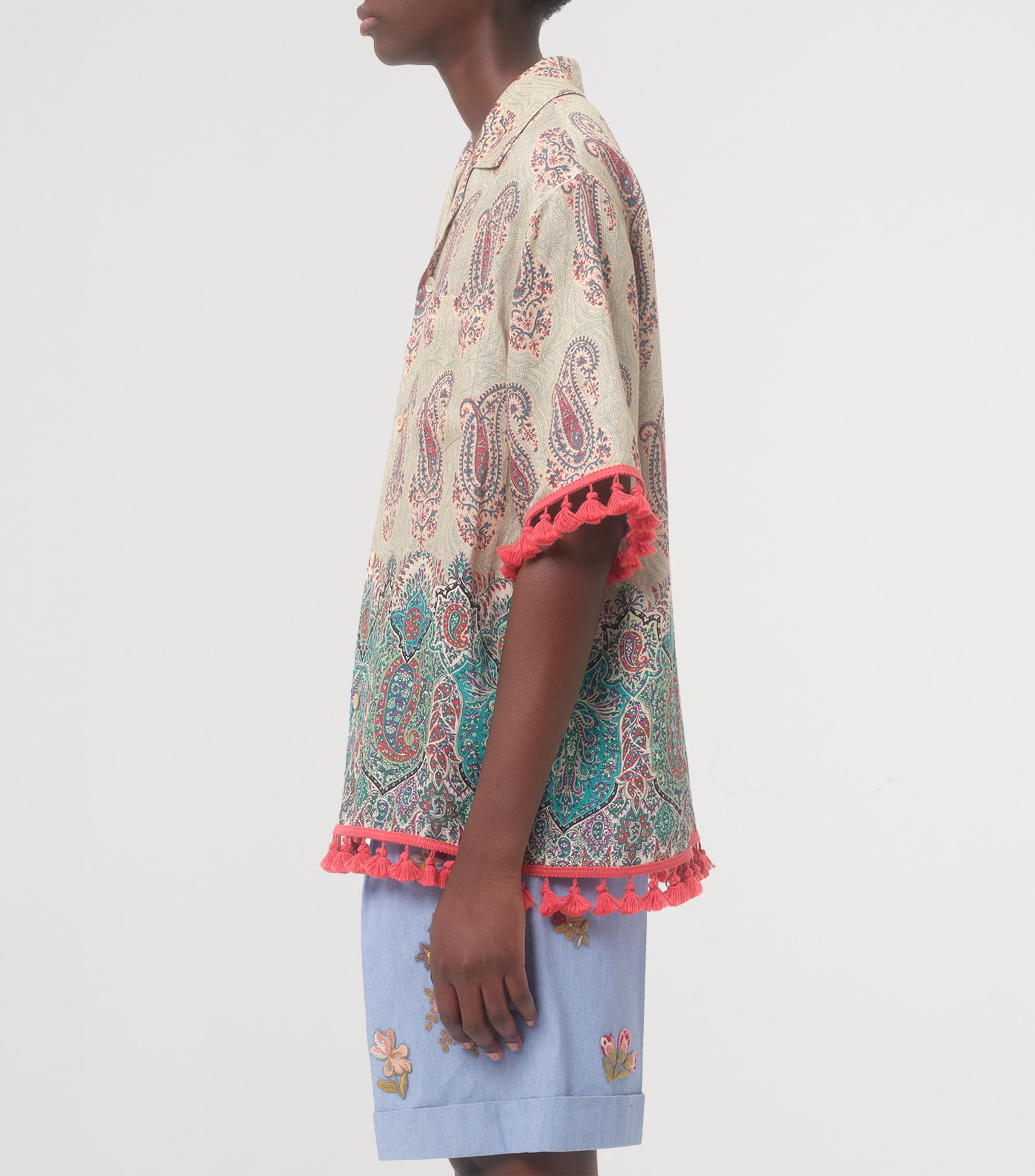 Linen Voyage Imaginaire Bowling Shirt DRG Image 3