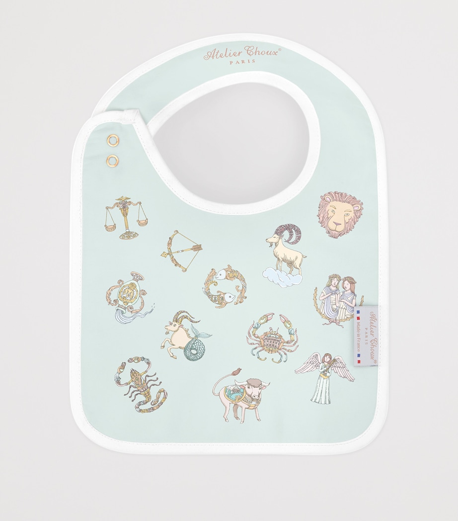 Organic Cotton Zodiac Swaddle and Bib Gift Set BLUE Image 4