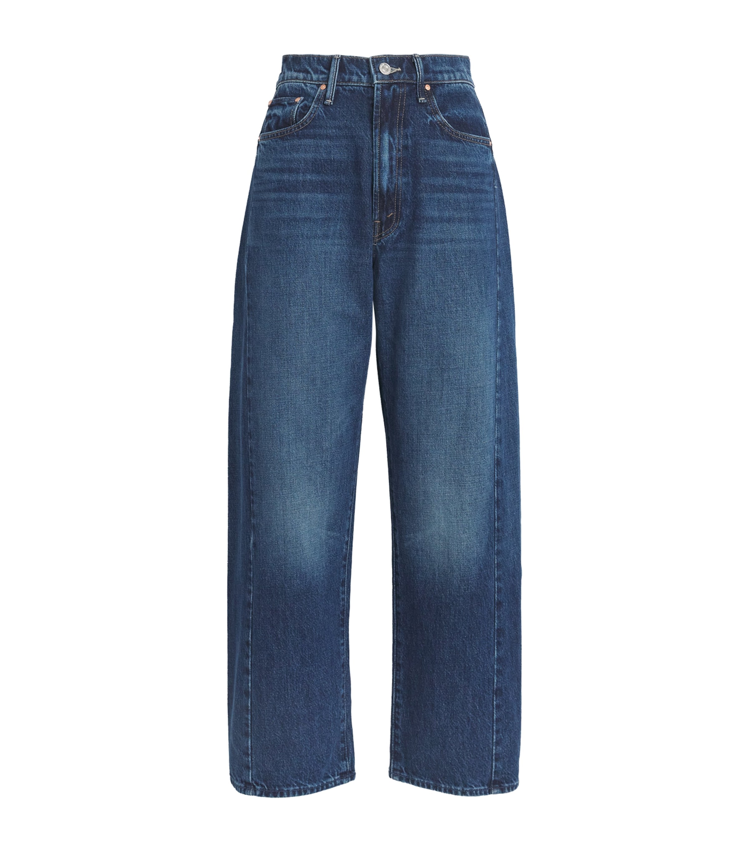 Mother The Half Pipe Cropped Denim Jeans In Blue