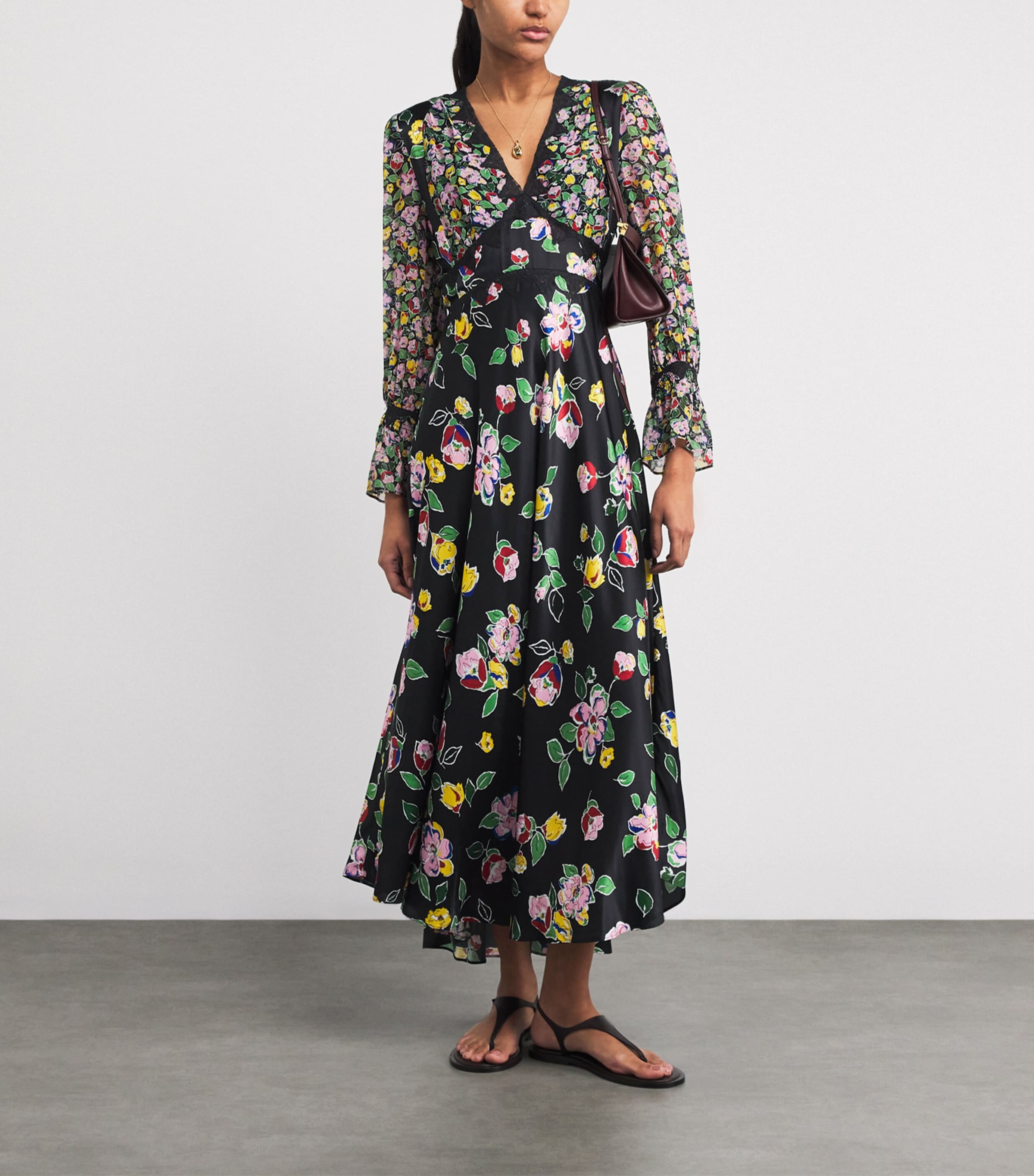 Satin Arlena Midi Dress KIMMIE MIX BLACK Image 2