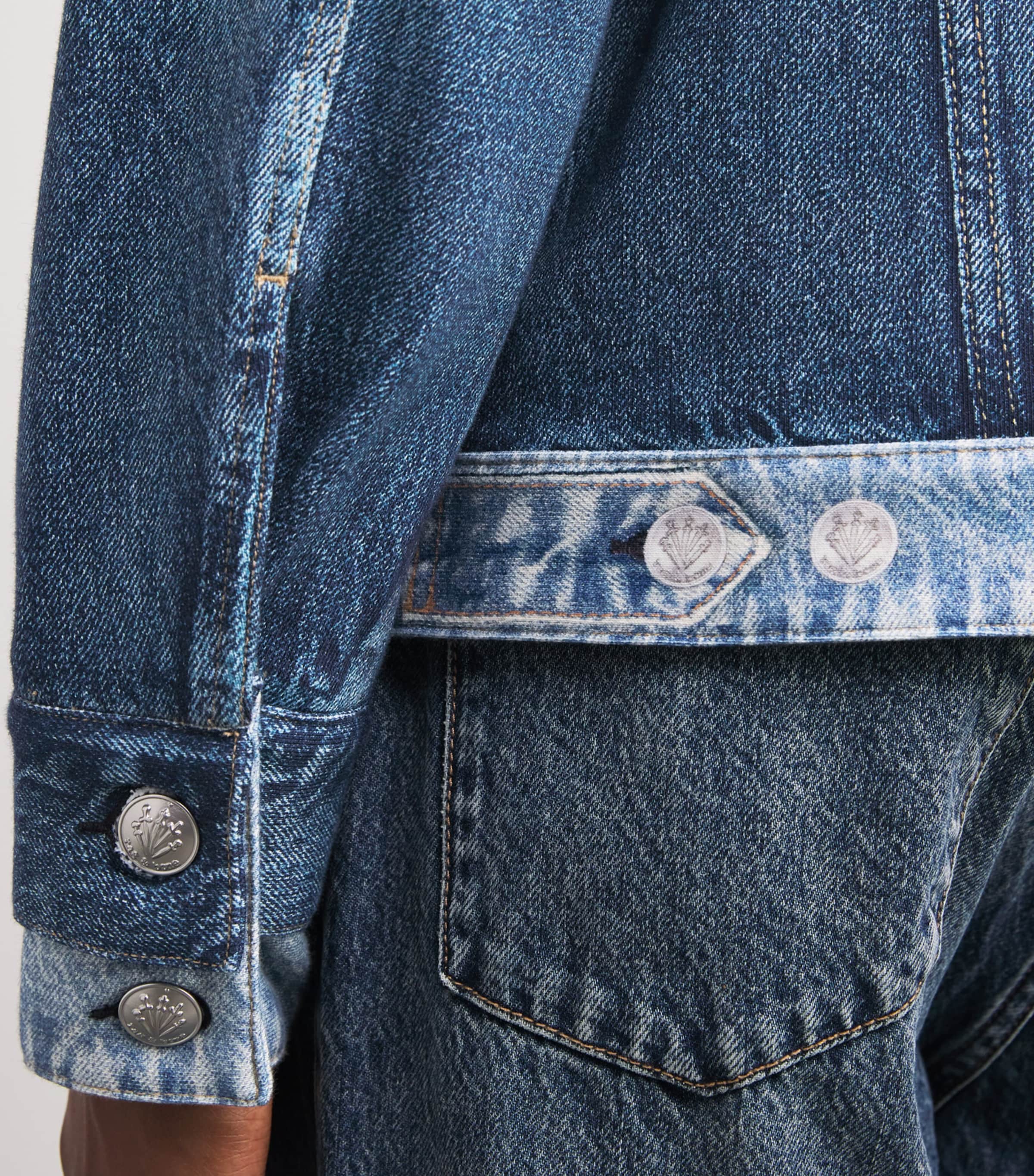 Contrast-Trim Miramar Denim Jacket DBLIN Image 6