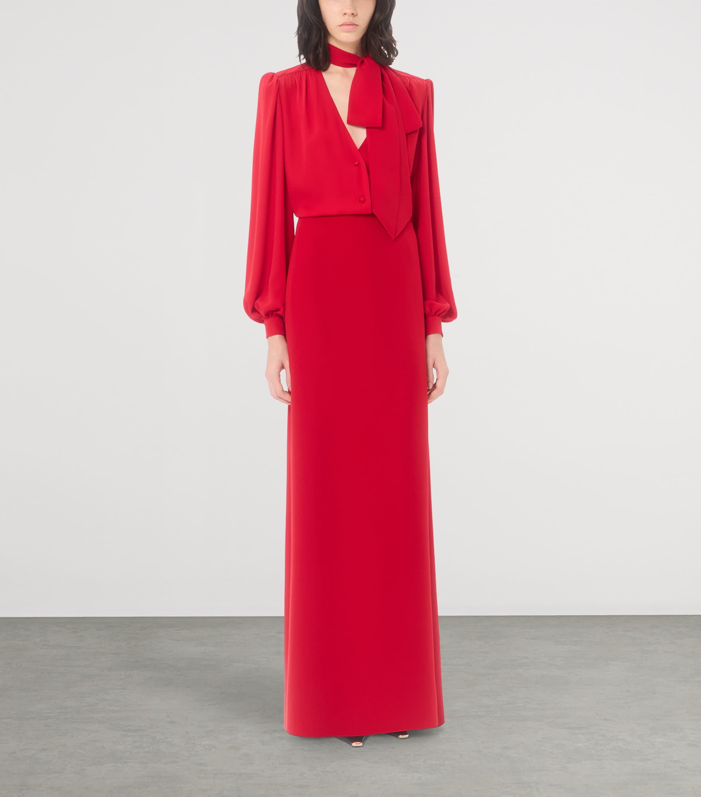 Valentino Womens Silk Tie-Detail Blouse Image 2