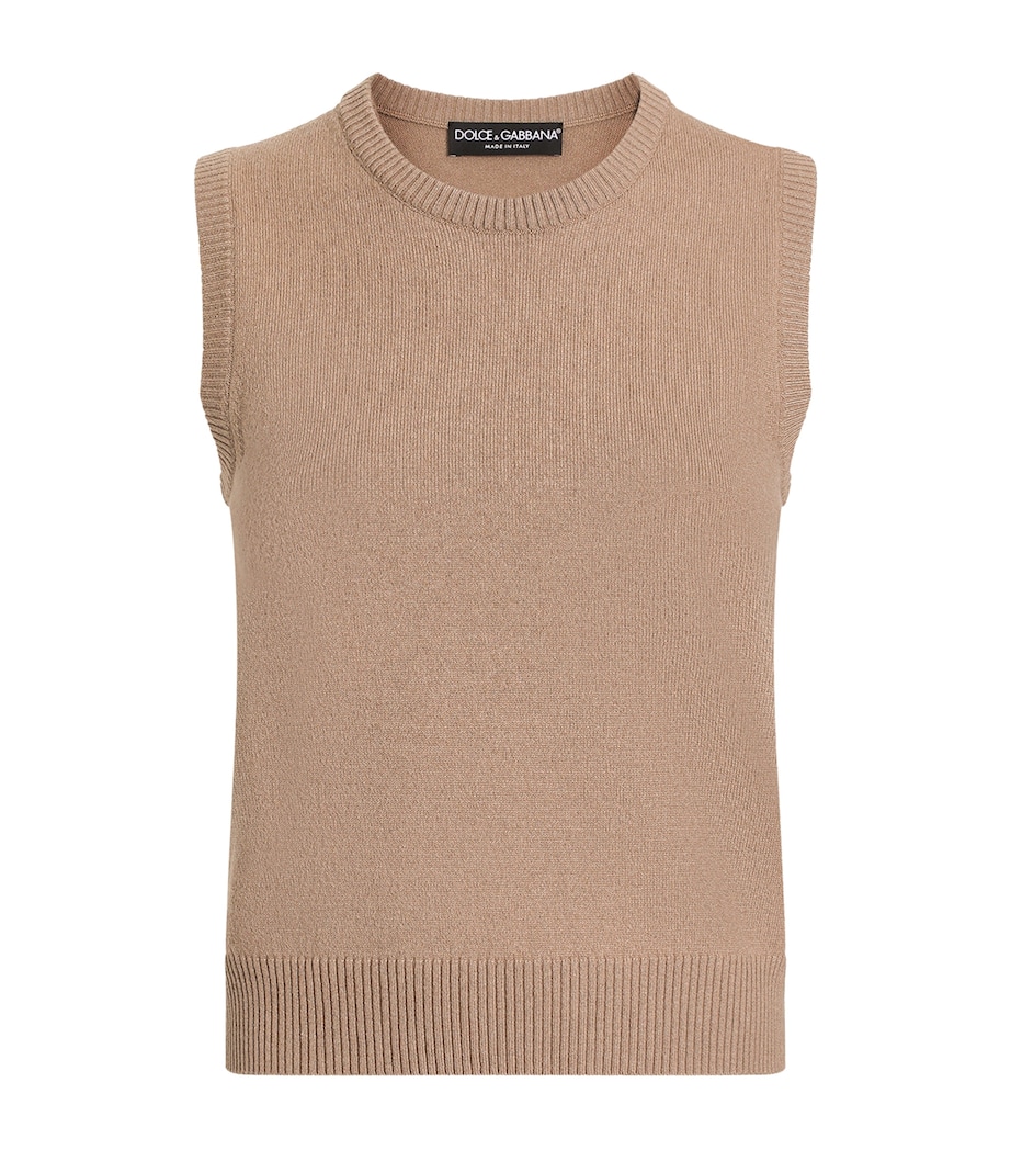 Cashmere Sweater Vest M2186-LIGHT BROWN Image 1