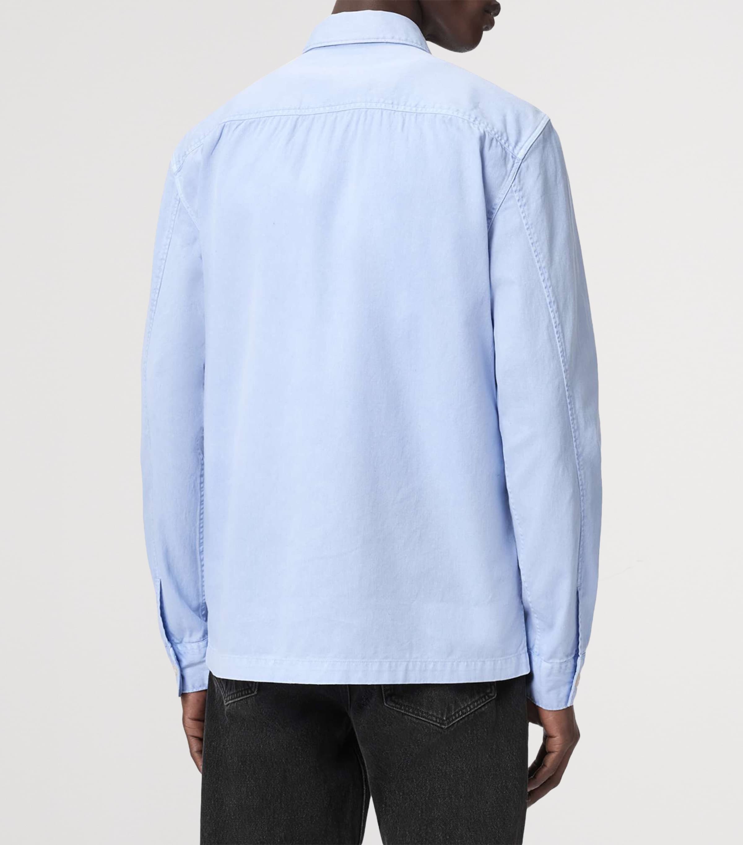 AllSaints Mens Cotton Spotter Overshirt Villa Blue Image 4