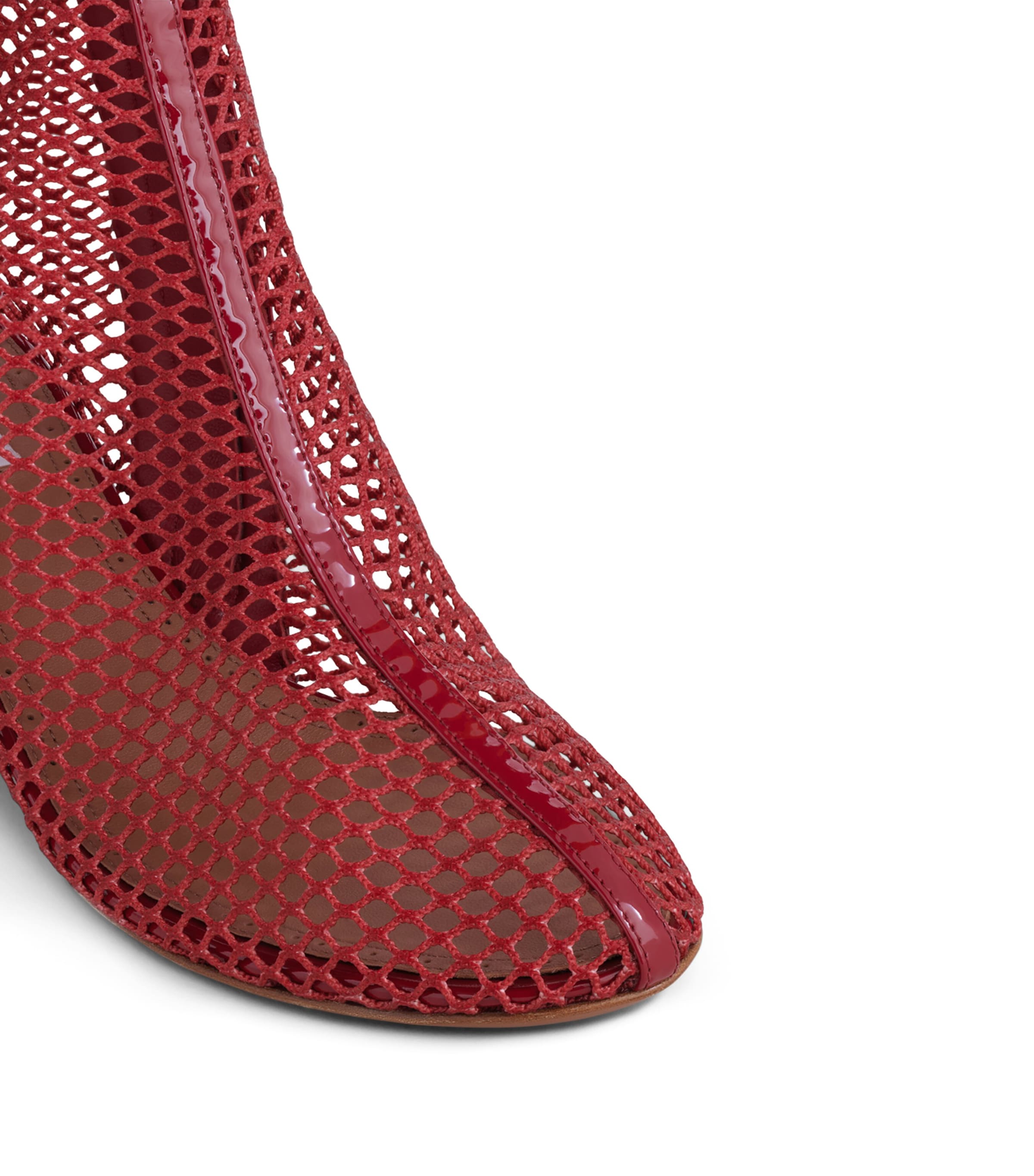 Alaïa Leather Mesh Ankle Boots 55 Carmine Image 4