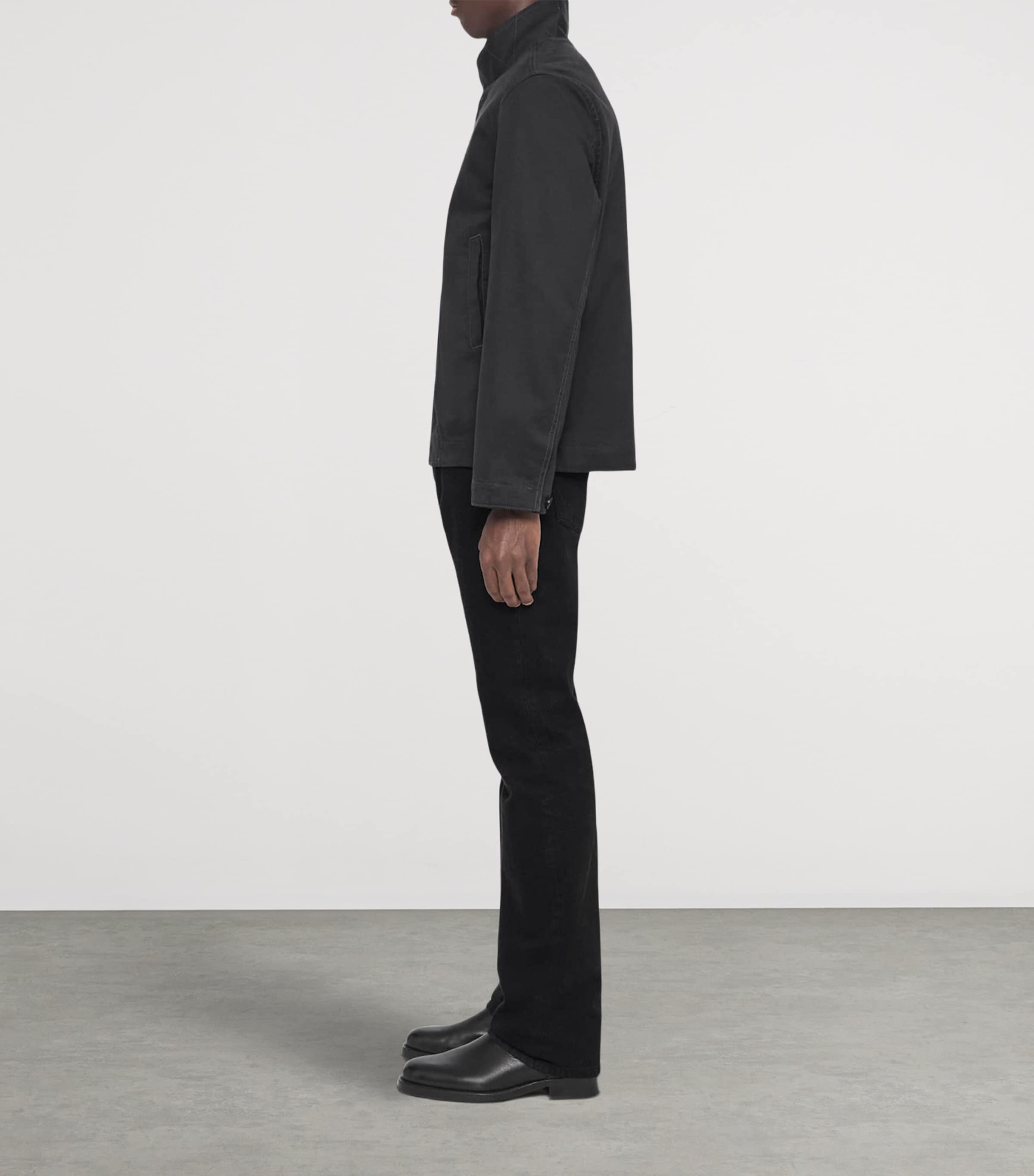 AllSaints Mens Enfield Bomber Jacket Washed Black Image 8