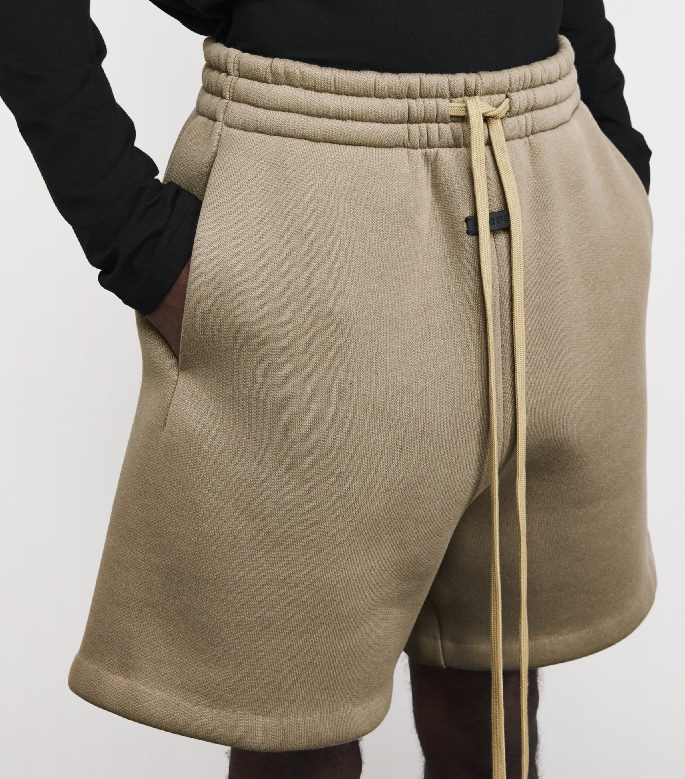 Fear Of God Mens Cotton-Blend Fleece Sweatshorts Dusty Beige Image 6