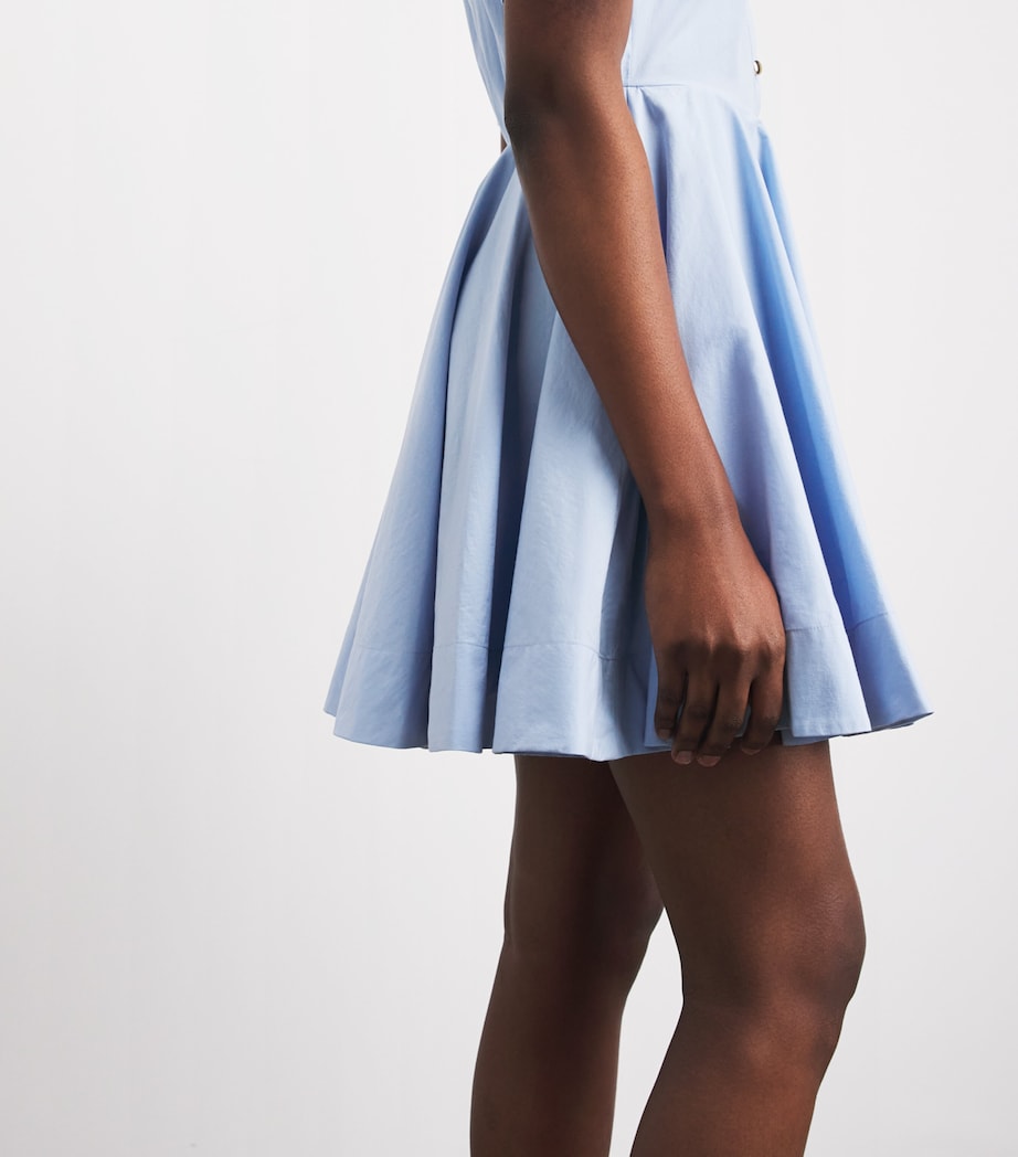 Maje Womens Poplin Mini Shirt Dress Blue Sky Image 3