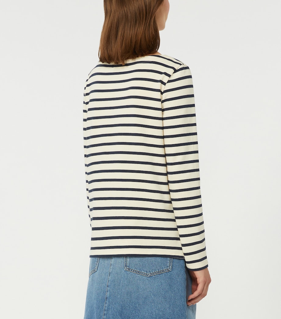 Cotton Stripe Sweater IVORY Image 3