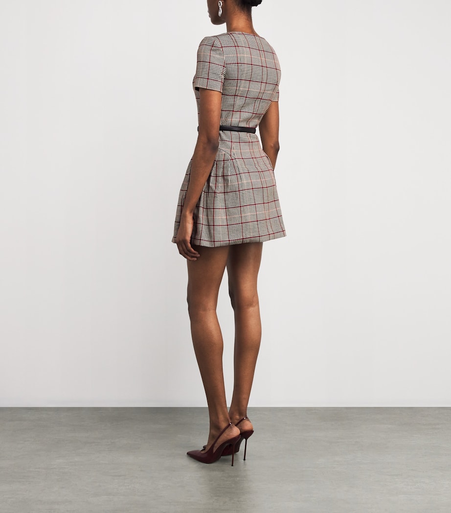Houndstooth Mini Dress BROWN Image 3