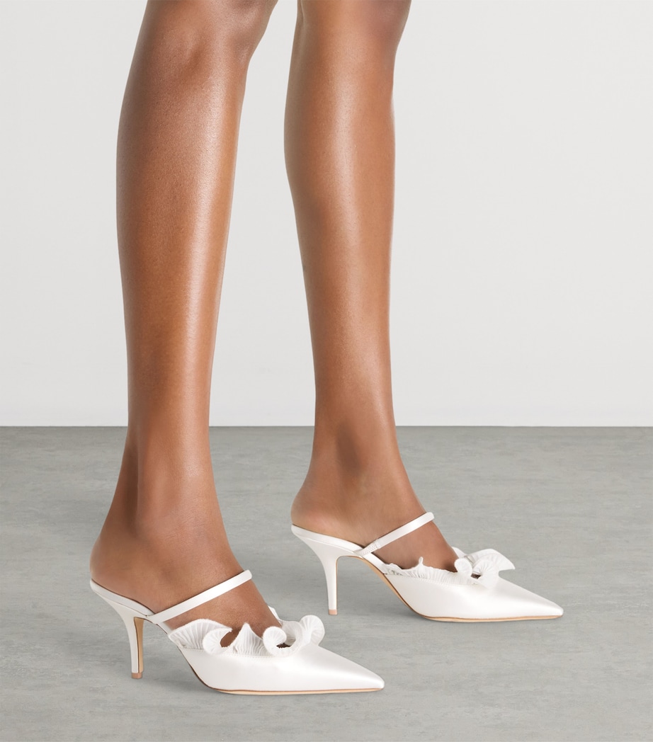 Malone Souliers Satin Cecile Heeled Mules 70 White Image 2
