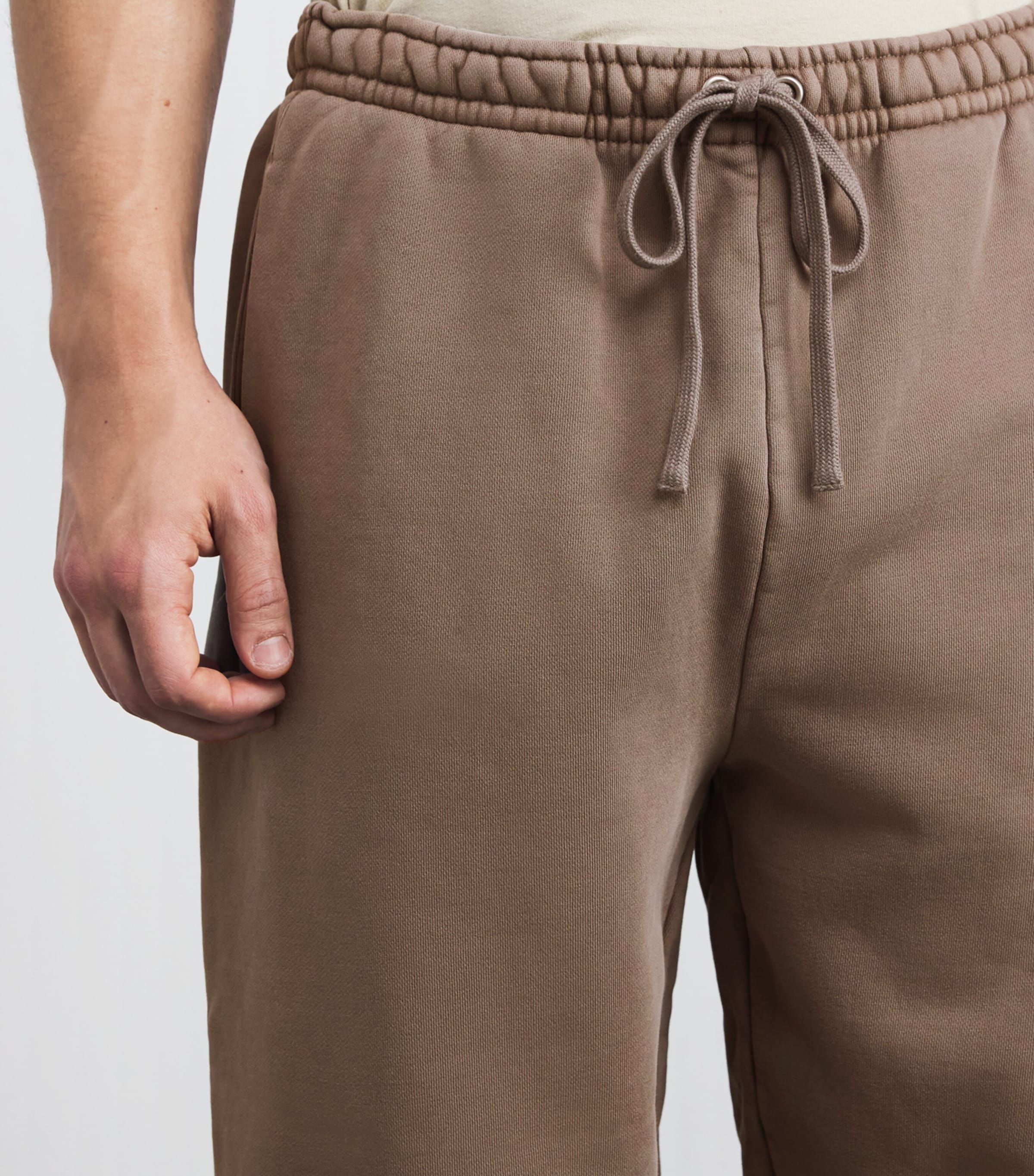 Cotton Fleece Cuffed Sweatpants TRUFFLE Image 6