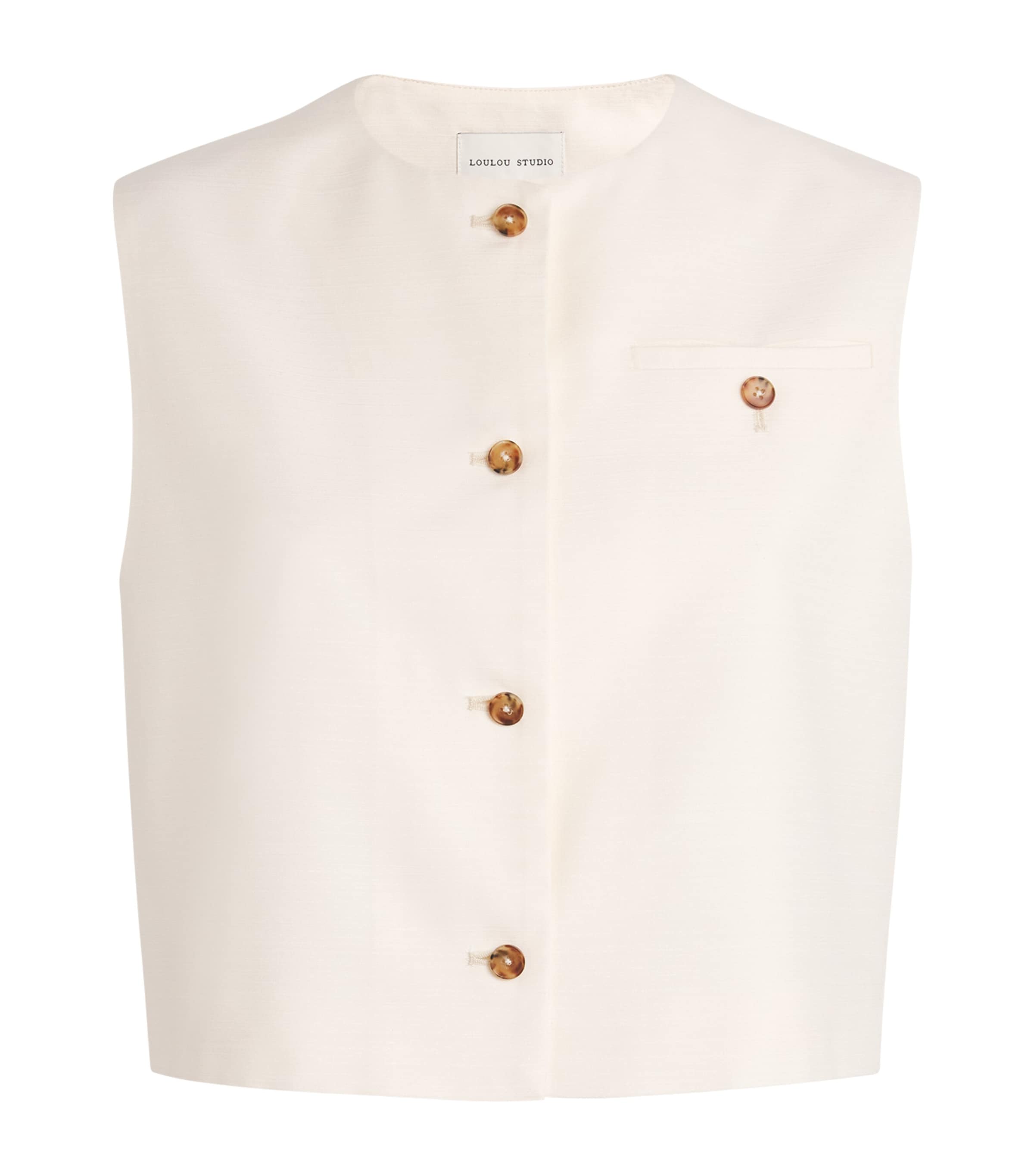 LOULOU STUDIO ROUND-NECK SLEEVELESS ESME VEST