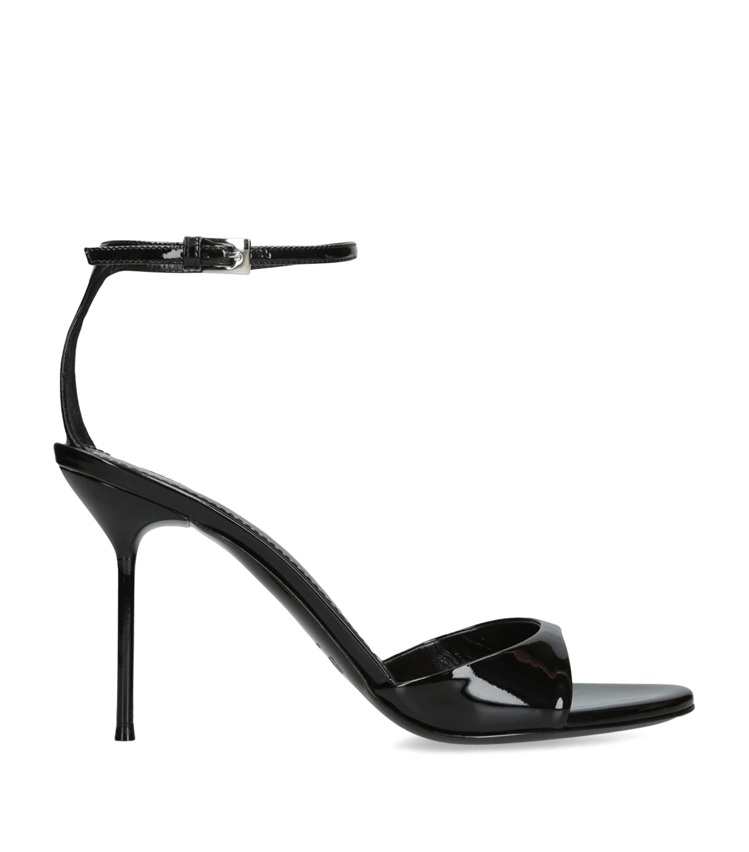 Paris Texas 90mm Lidia Leather Ankle Strap Sandals In Black