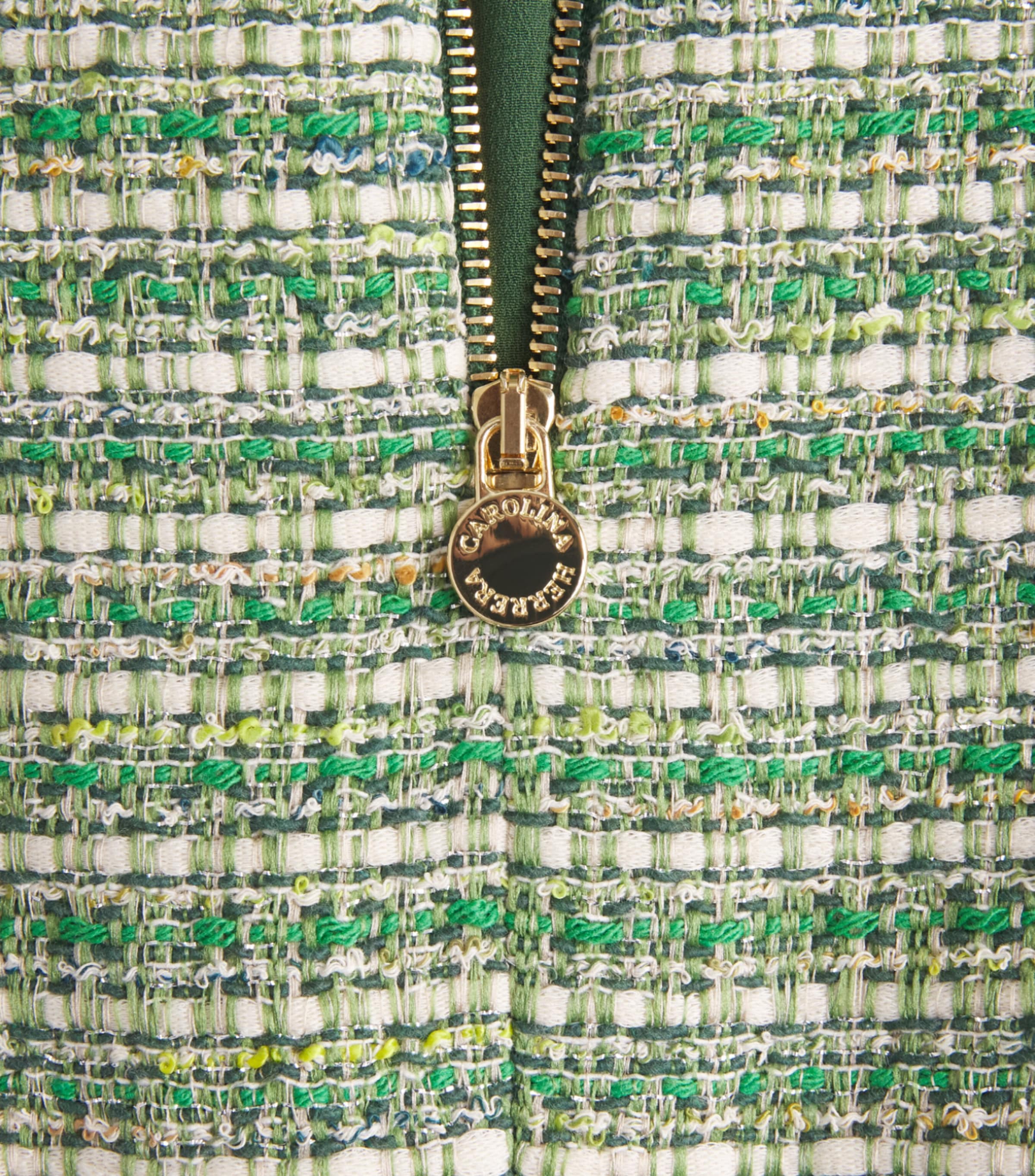 Carolina Herrera Womens Tweed Pencil Skirt Green Multi Image 6