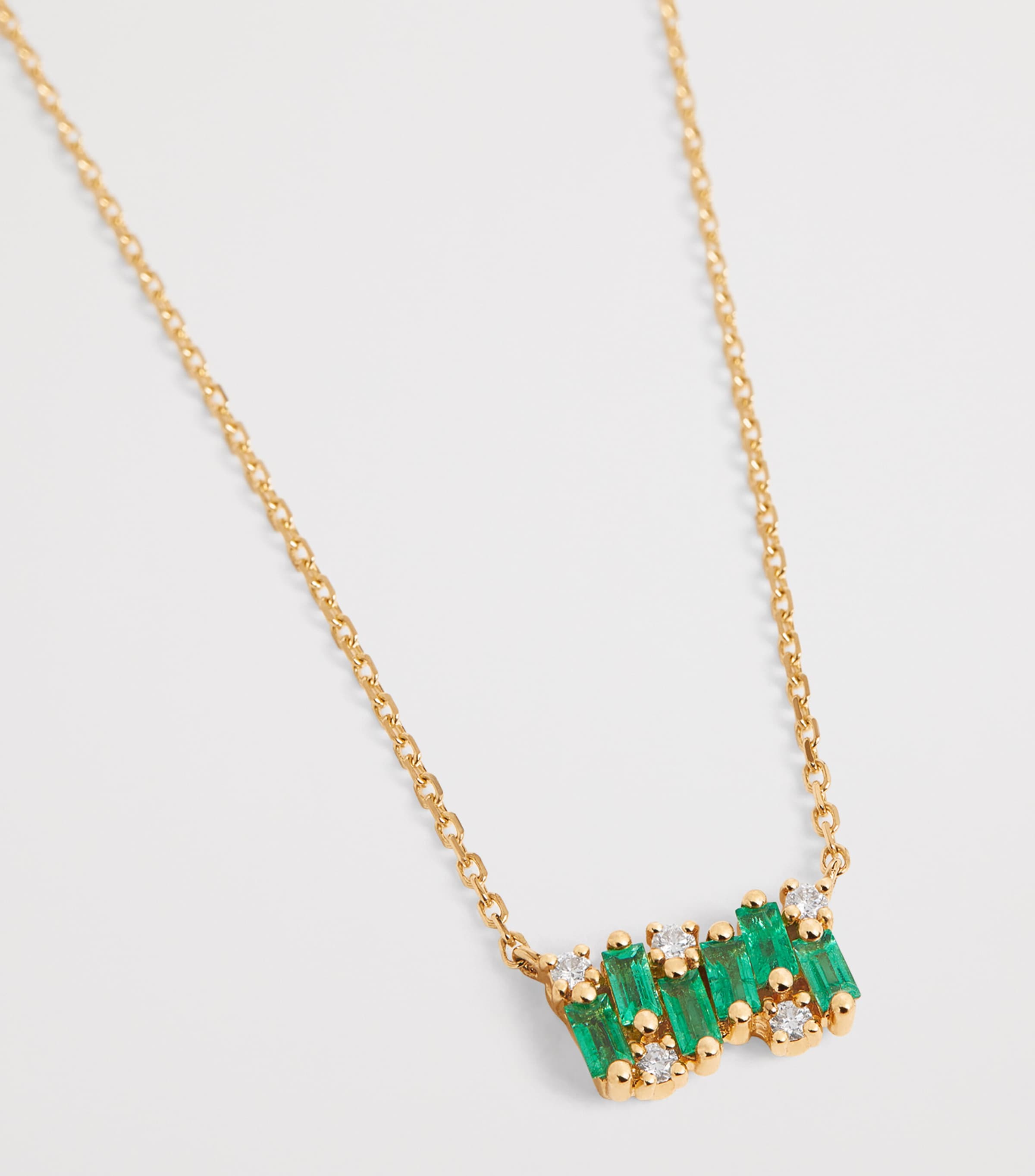 Suzanne Kalan Yellow Gold, Emerald and Diamond Shimmer Pendant Necklace Yg/emer Image 4