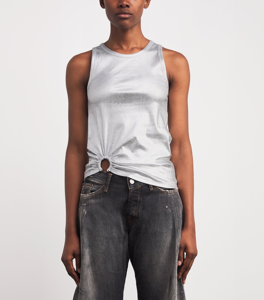 Stretch-Cotton Tank Top P040 SILVER Image 3