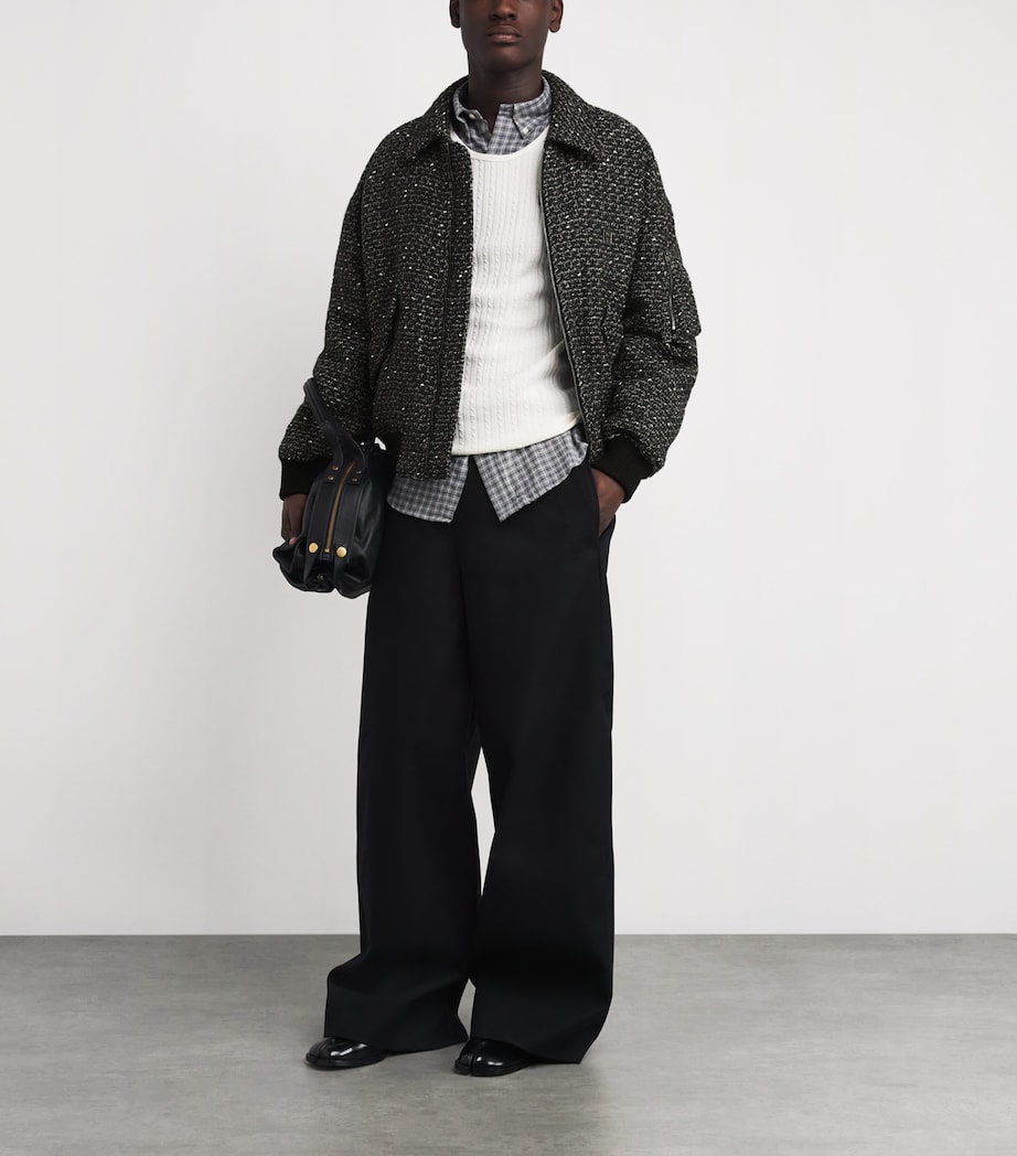 Tweed Bomber Jacket BLACK Image 2
