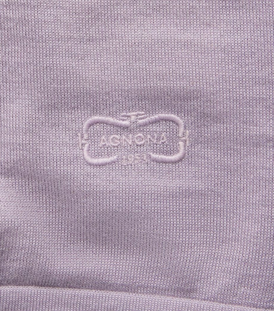 Agnona Womens Wool-Silk-Cashmere Crew-Neck Sweater Lilac Mauve Image 6