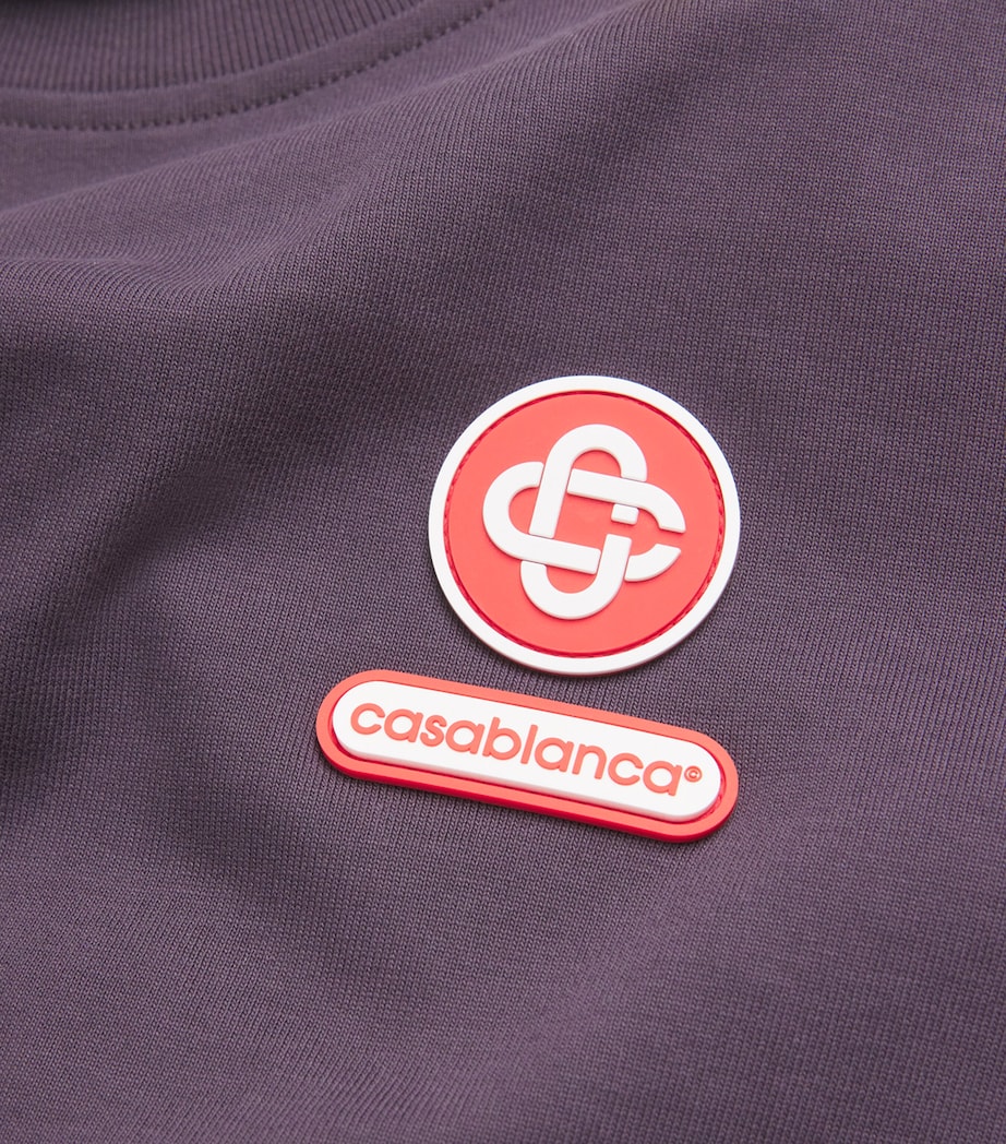 Organic Cotton Logo Patch T-Shirt AUBERGINE Image 5