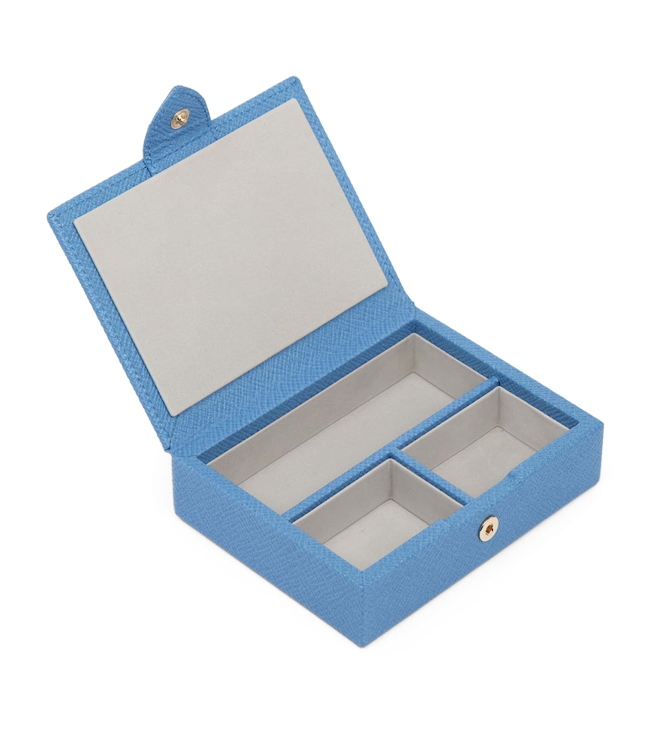 Small Panama Leather Jewellery Box NILE BLUE Image 3