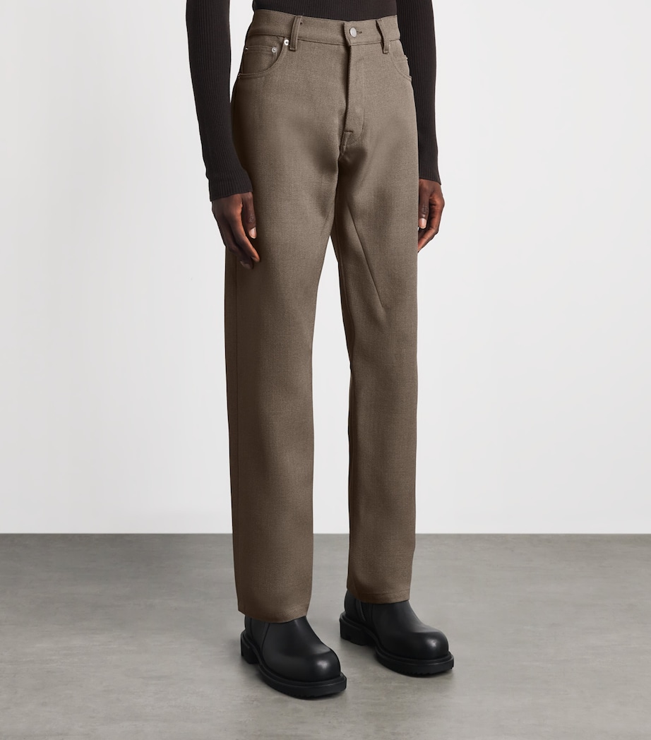 Rick Owens Mens Wool Wide-Leg Kurdt Trousers Dust Image 4