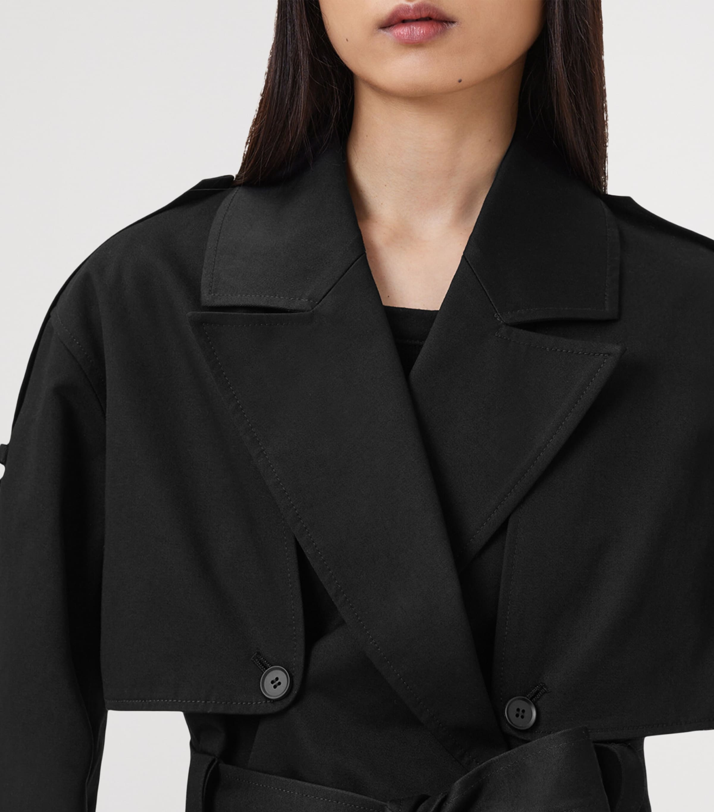 Cadence Hybrid Trench Coat BLACK Image 3