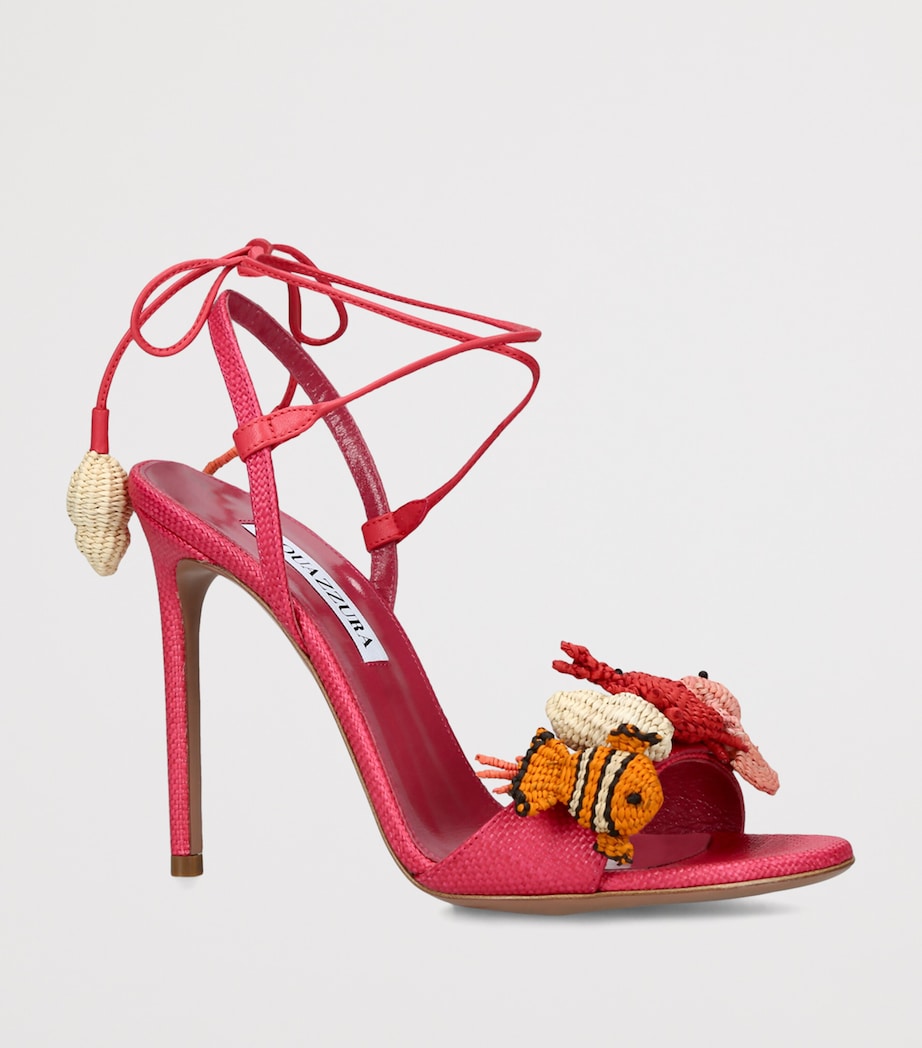 Aquazzura Raffia Marea Slingback Sandals Pink Image 3