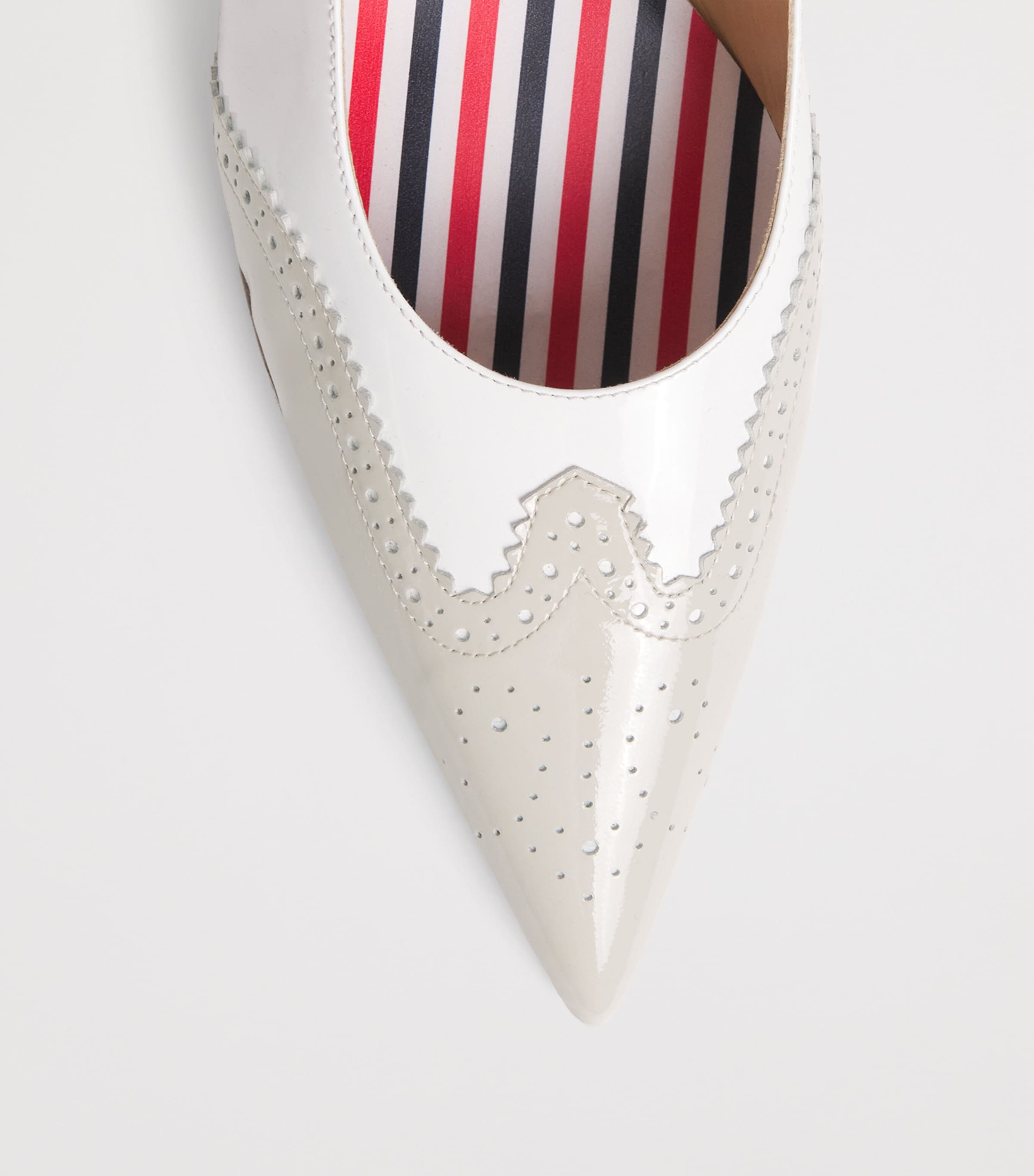 Thom Browne Patent Leather Wingtip Slingback Heels 50 Khaki/white Image 6
