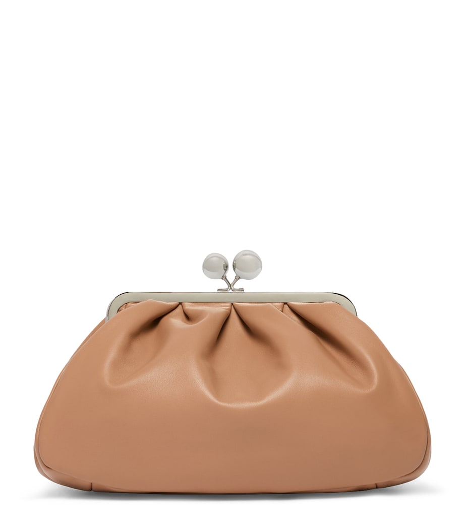 Weekend Max Mara Medium Leather Pasticcino Clutch Bag Nudo Image 1