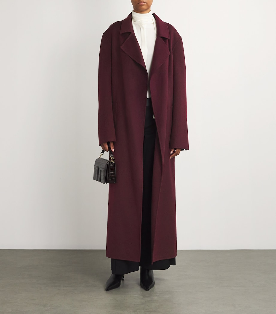Cashmere On Set Wrap Coat MERLOT Image 2