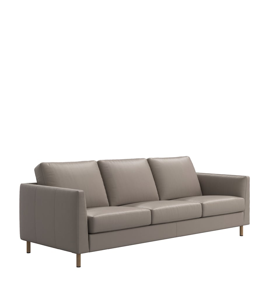 BoConcept Nordic Grained Leather Indivi 3-Seater Sofa Light Grey Image 2