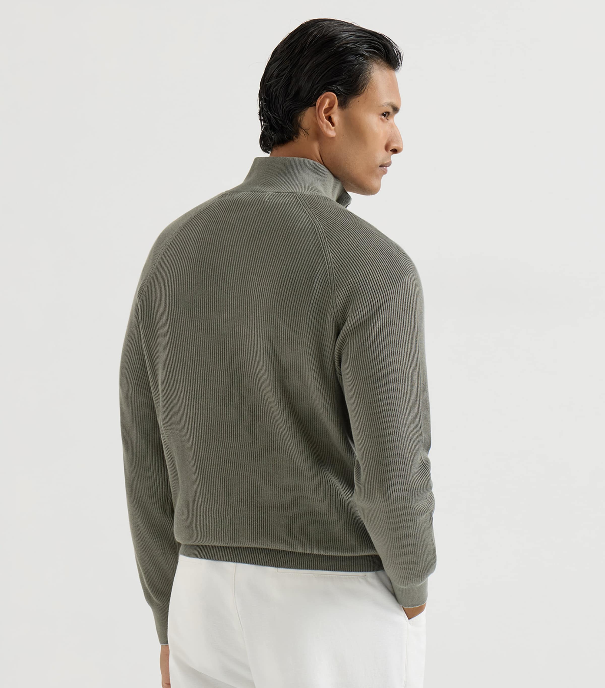 Cotton Quarter-Zip Sweater CXS05 Image 4