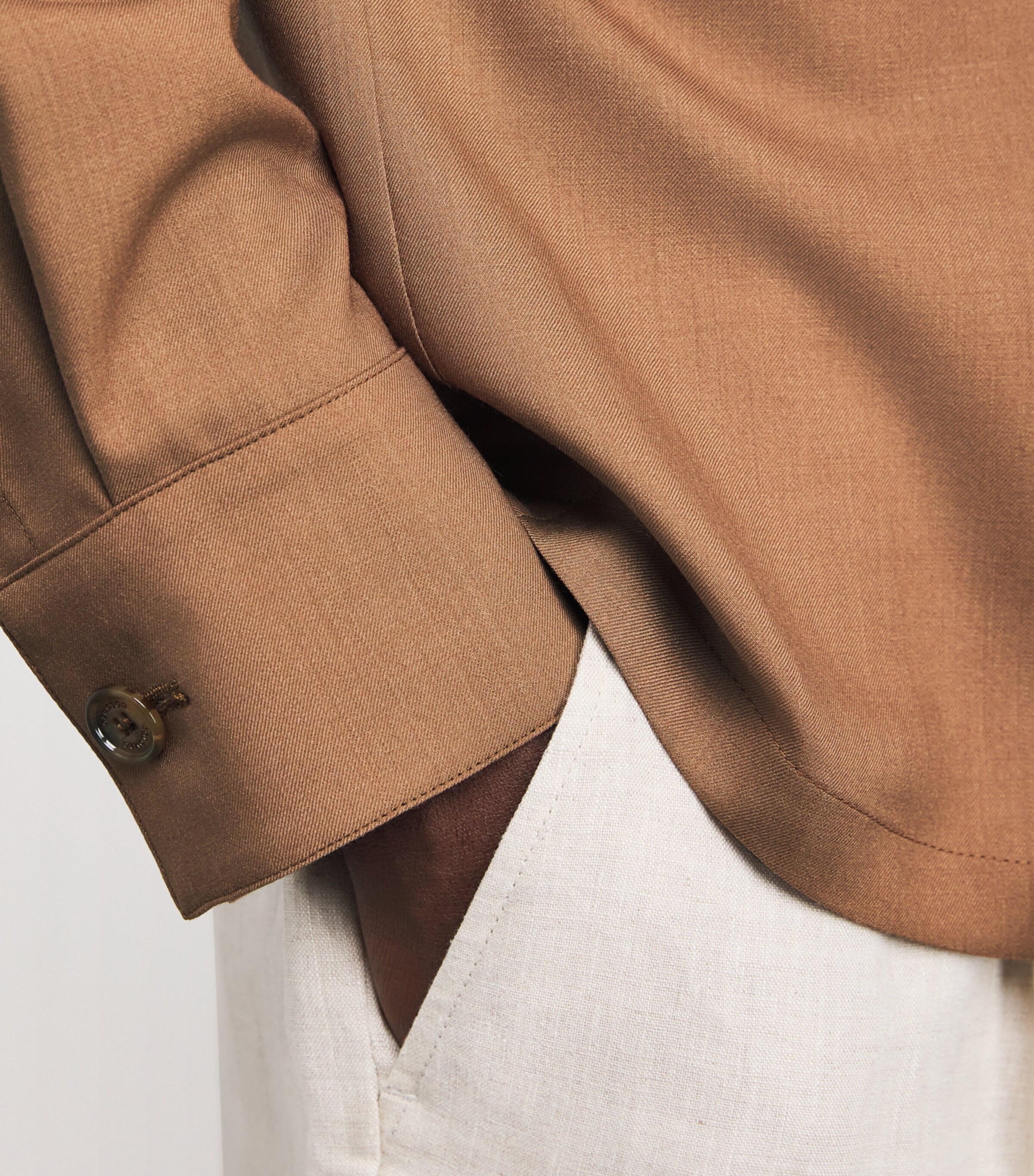 Colombo Mens Cashmere Overshirt Brown Image 6