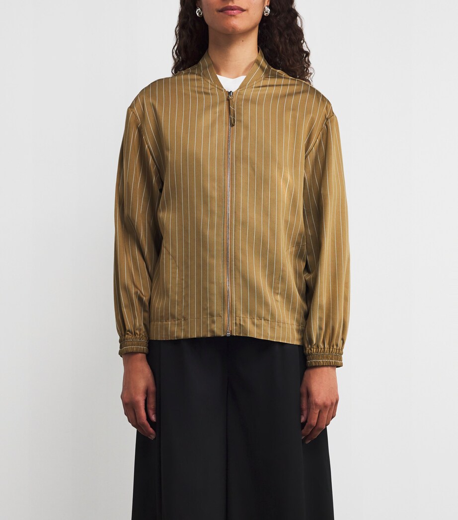 Stripe Bomber Jacket OCHRE Image 3