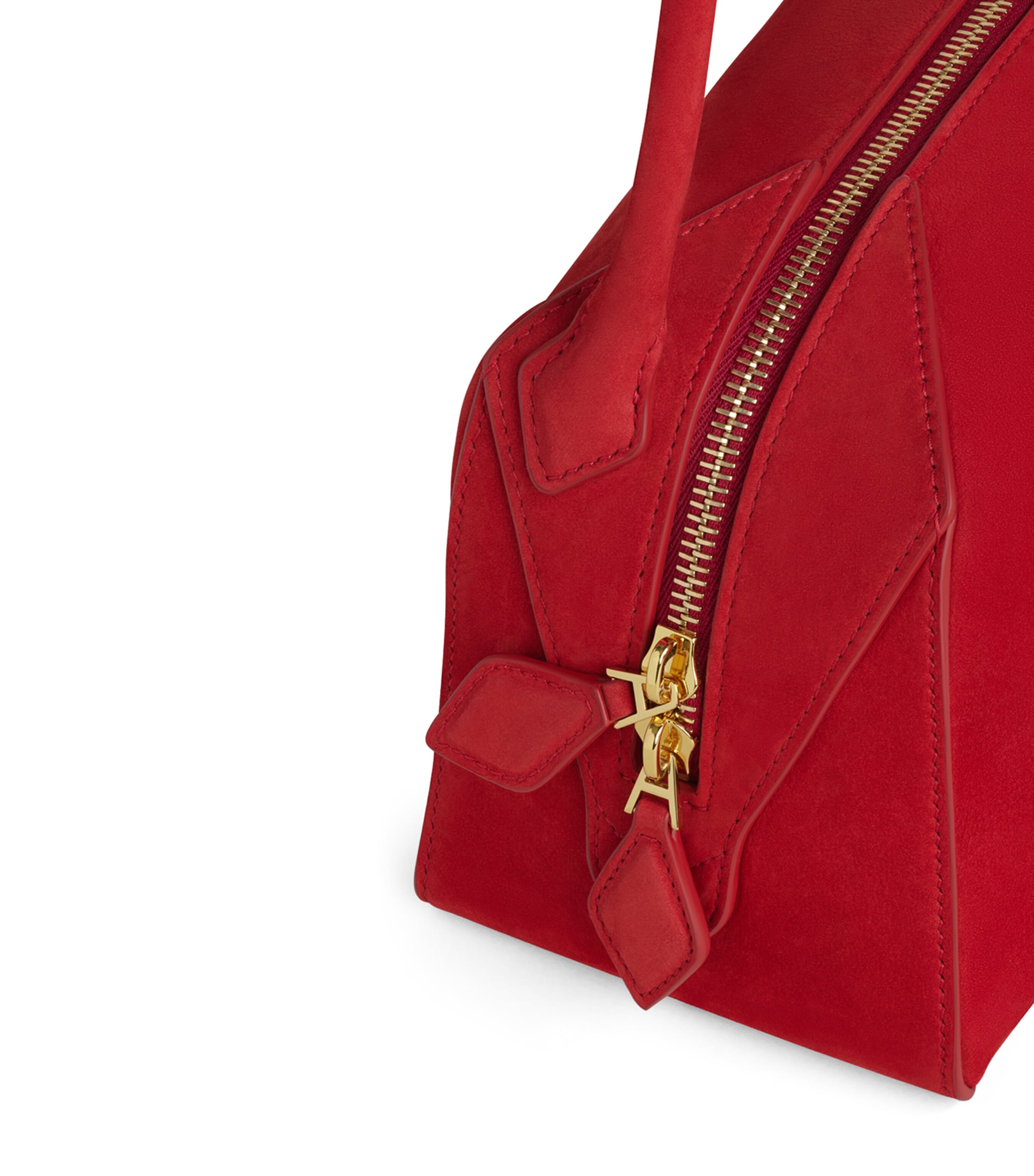 Alaïa Small Leather Le Bouledogue Shoulder Bag Bright Red Image 3