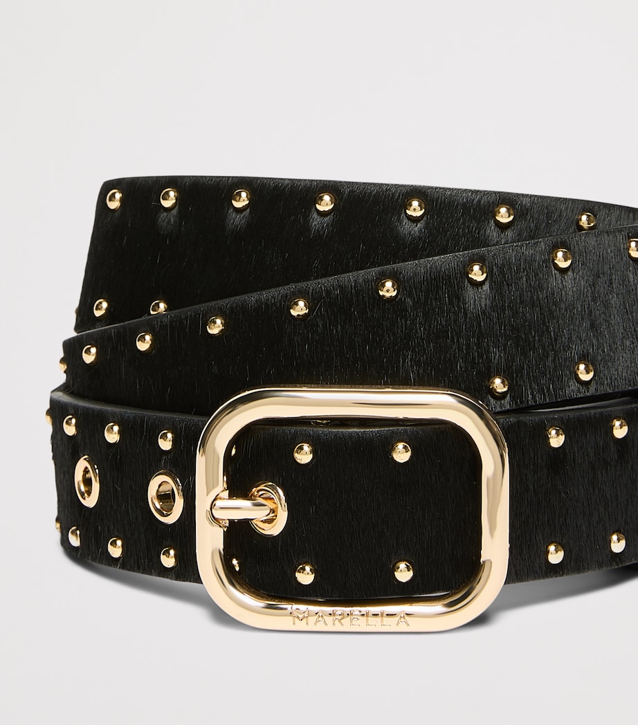 Marella Leather Studded Belt Black Image 3