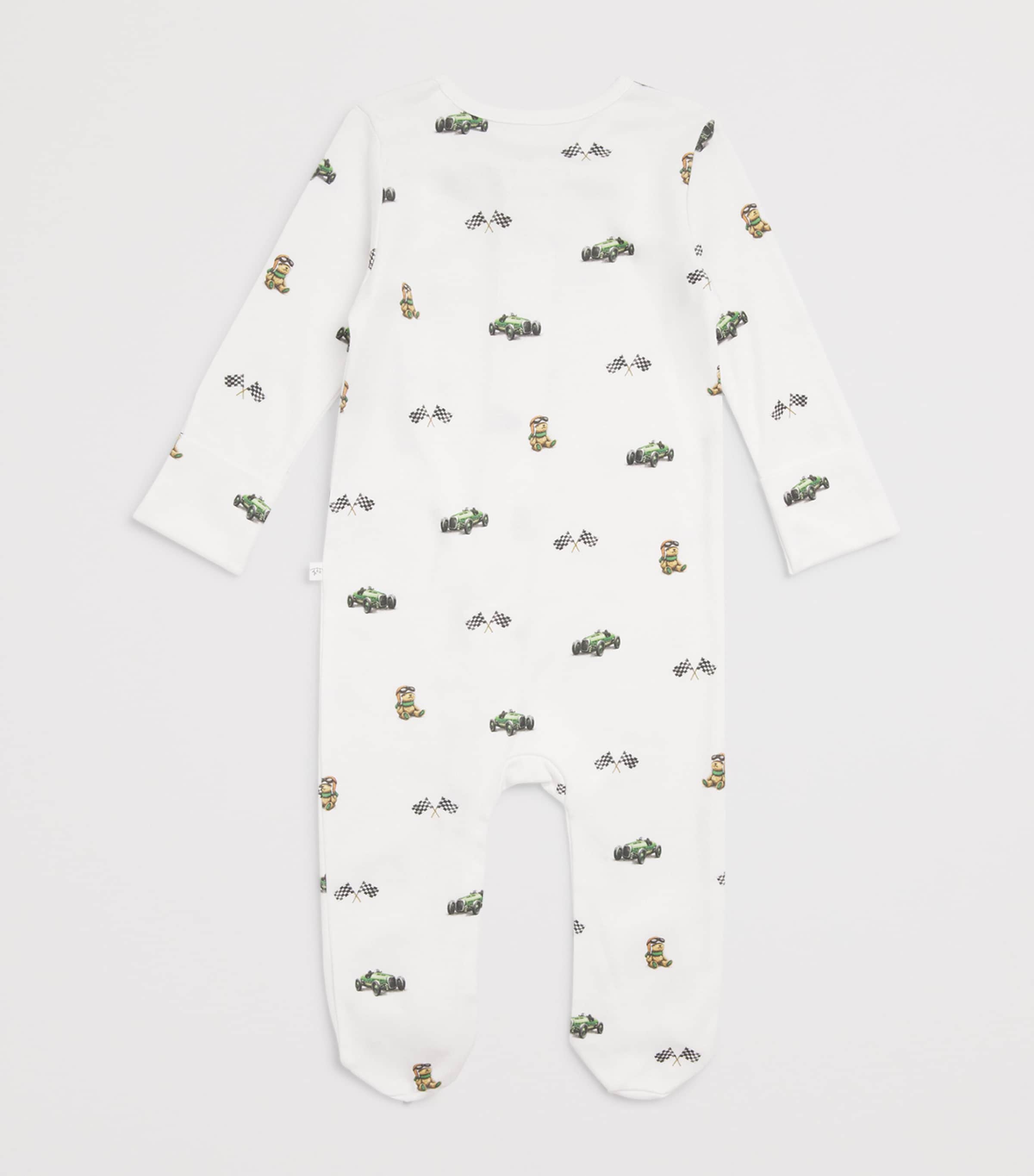 Rosa & Blue Bamboo-Organic Cotton Harrods Bear All-In-One (3-6 Months) Harrods Excl Image 2