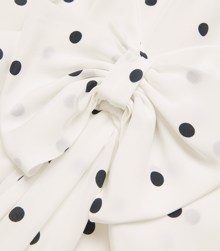 Silk High-Neck Midi Dress 0822 WHITE-NAVY BLUE Image 5