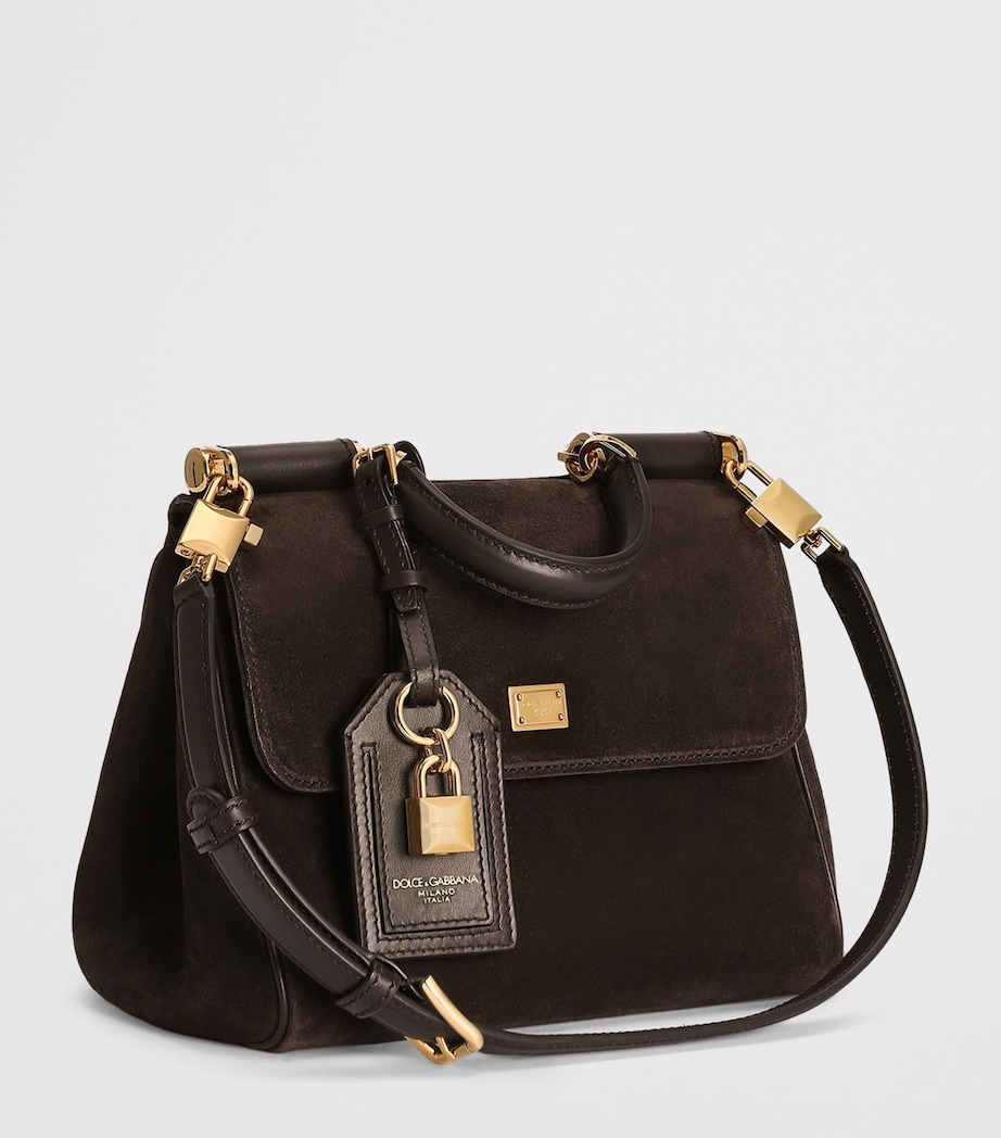 Dolce&Gabbana Suede My Sicily Top-Handle Bag Dark Brown/dar Image 5
