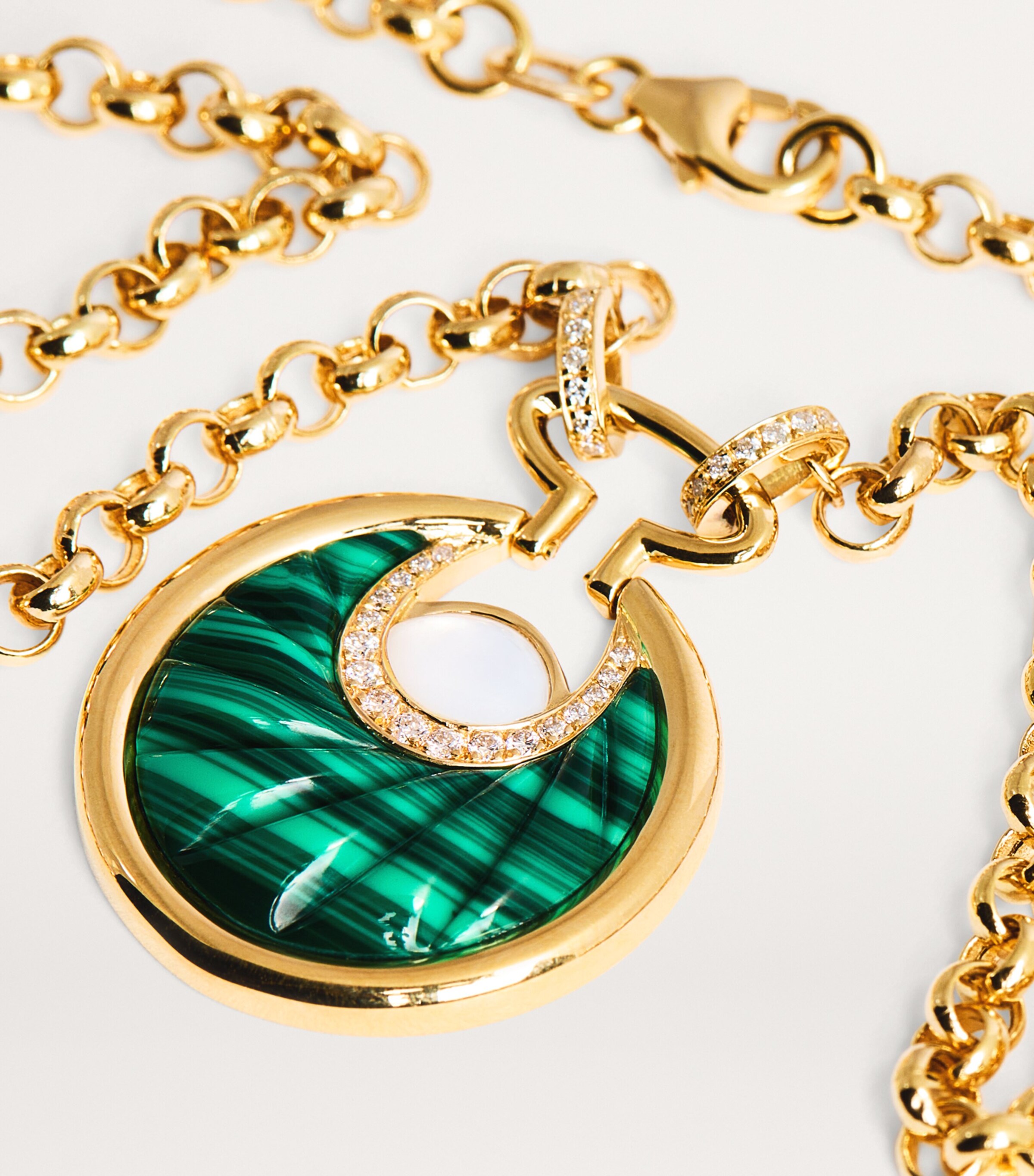 L'ATELIER NAWBAR Yellow Gold, Diamond and Malachite Circus Lot N*91 Necklace Yellow Gold Image 5
