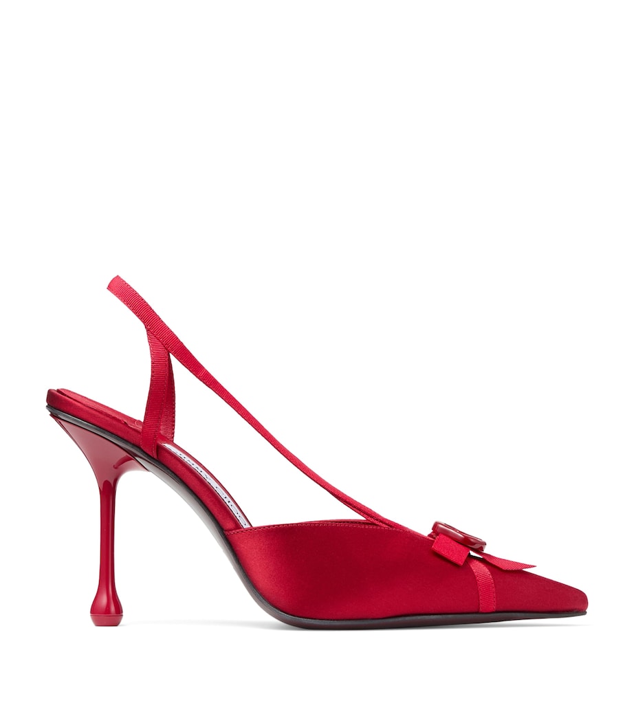 Jimmy Choo Faya 95 Satin Slingback Pumps Ruby Red/ruby Red Image 1